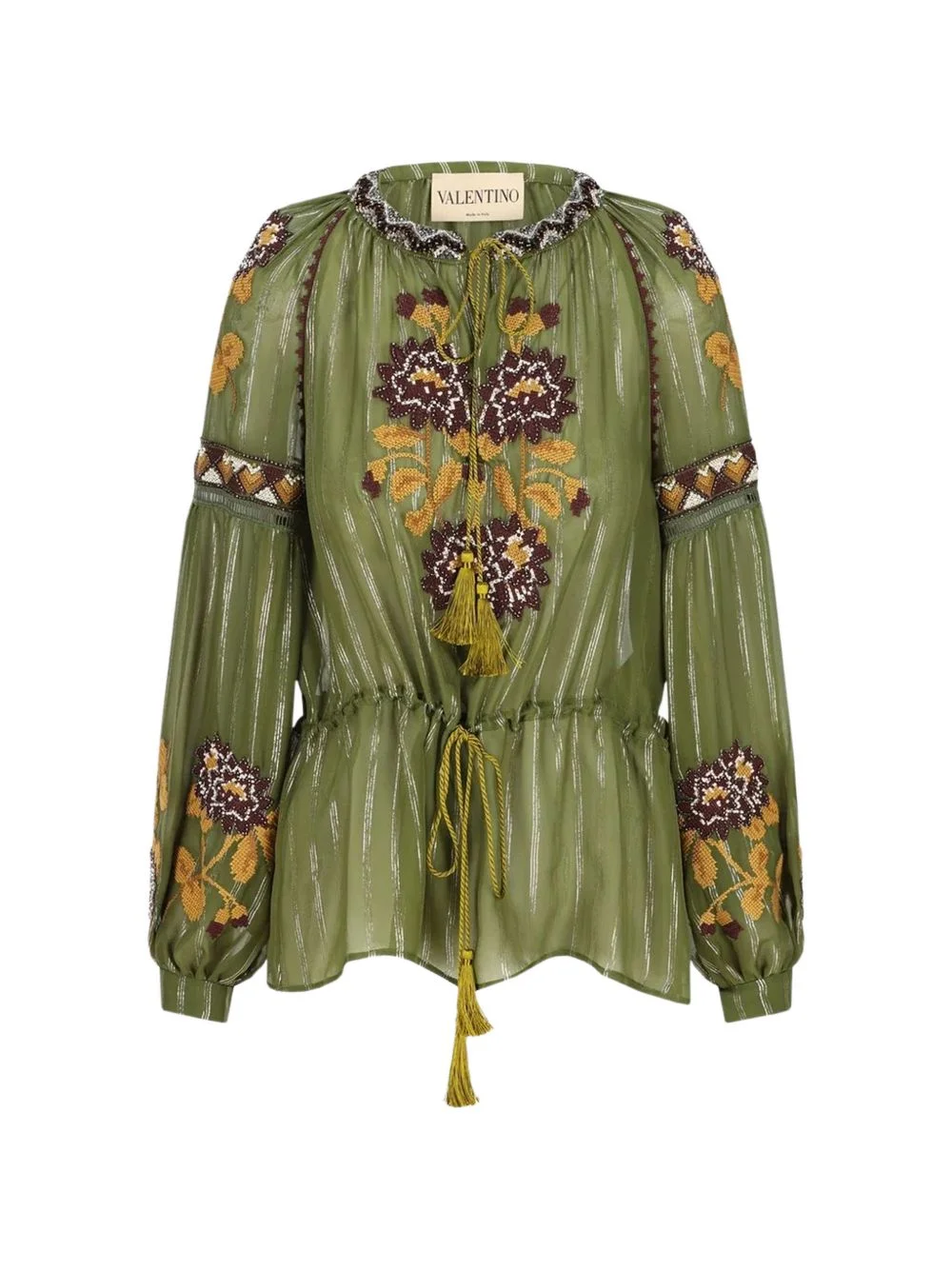 embroidered tassel-detail blouse - 1