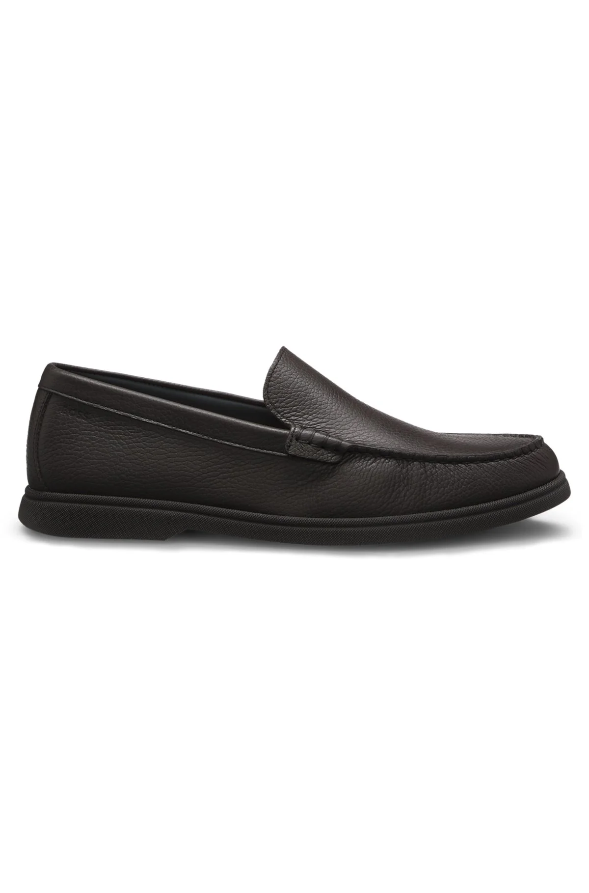 TUMBLED-LEATHER MOCCASINS WITH LOGO DETAIL - 1