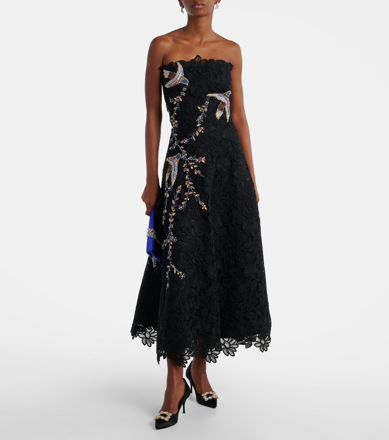 COSTARELLOS Embroidered lace midi dress outlook