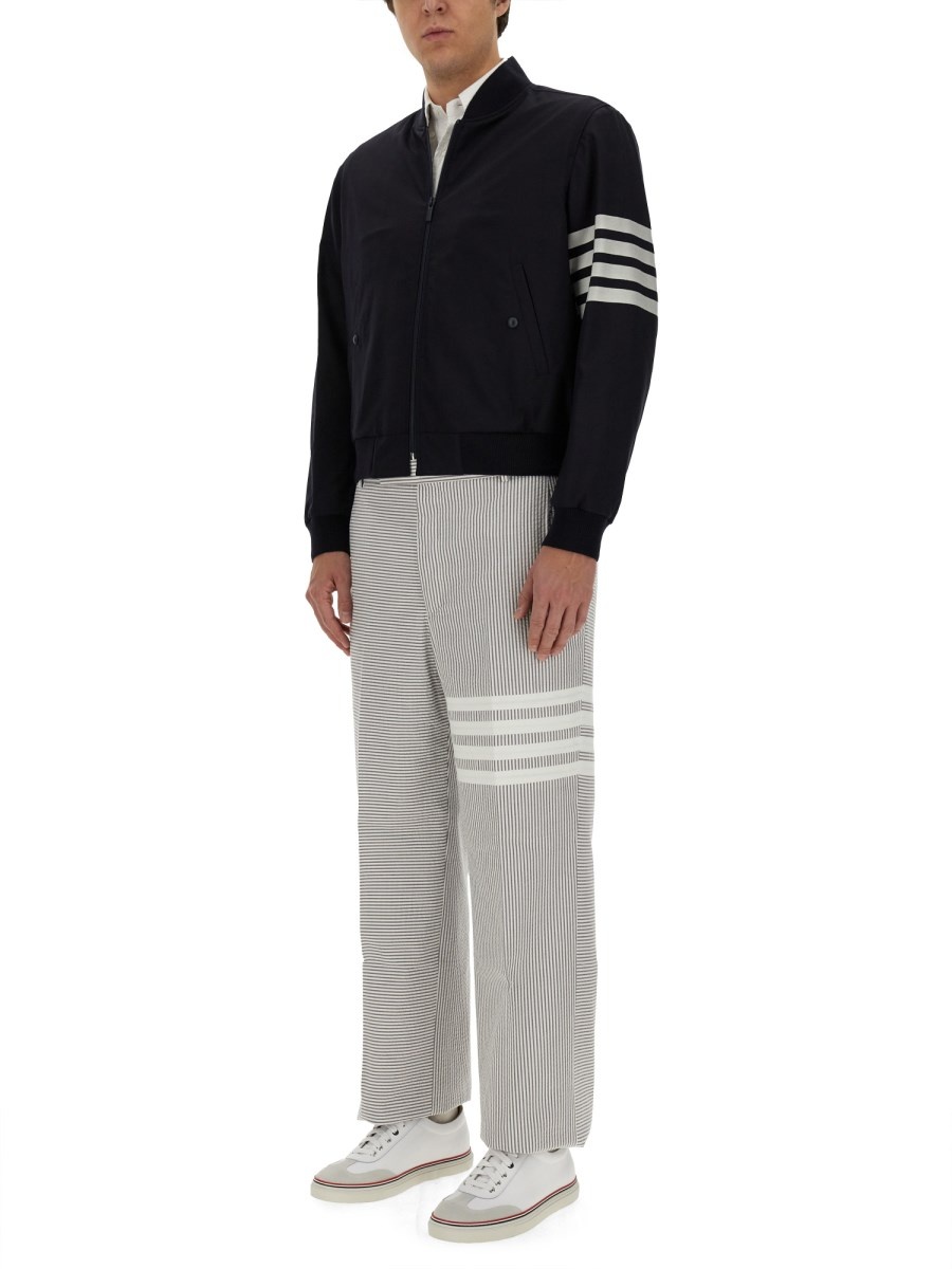 WOOL BOMBER JACKET WITH 4-BAR DETAIL - 2