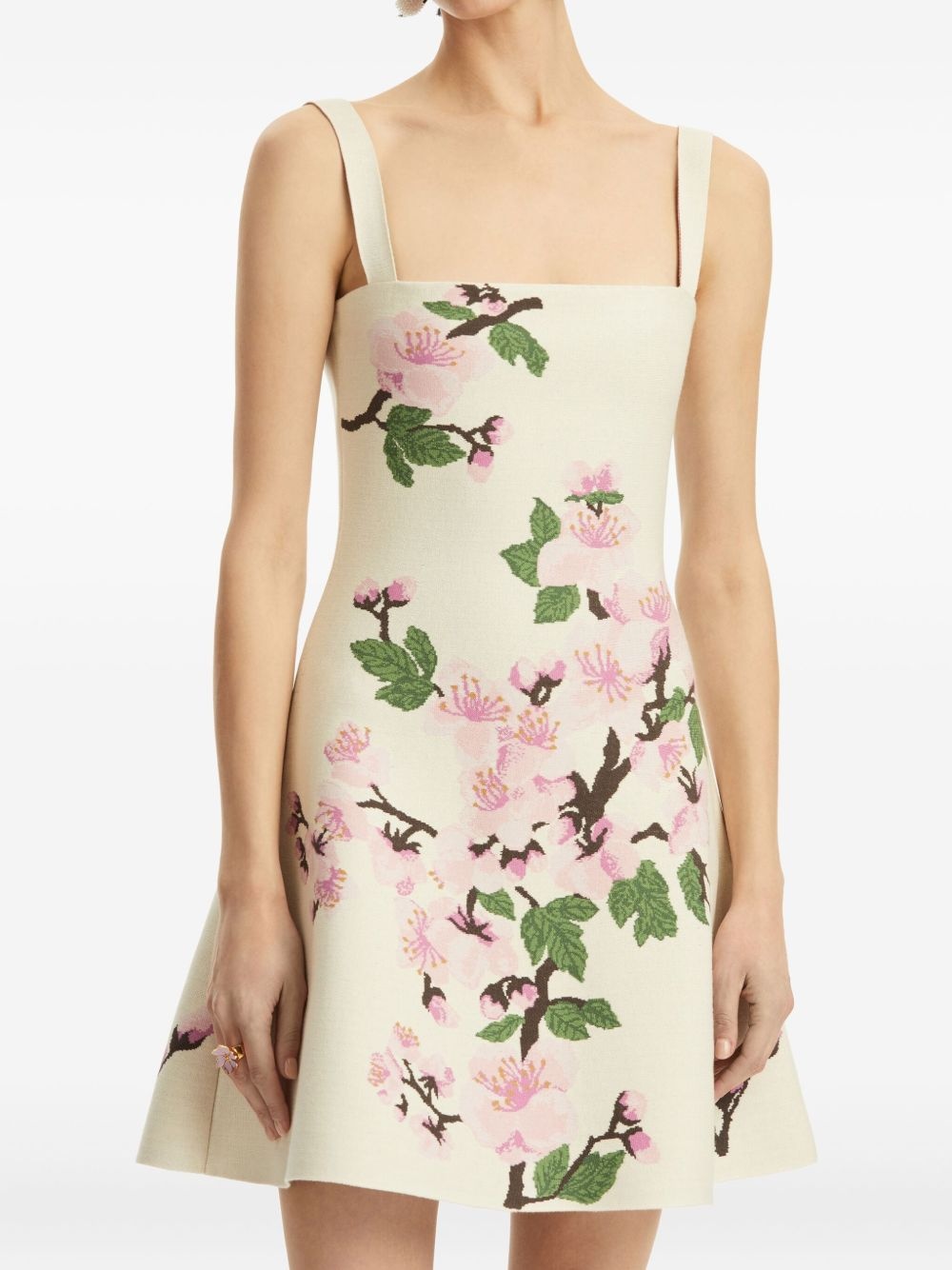 floral-jacquard dress - 5