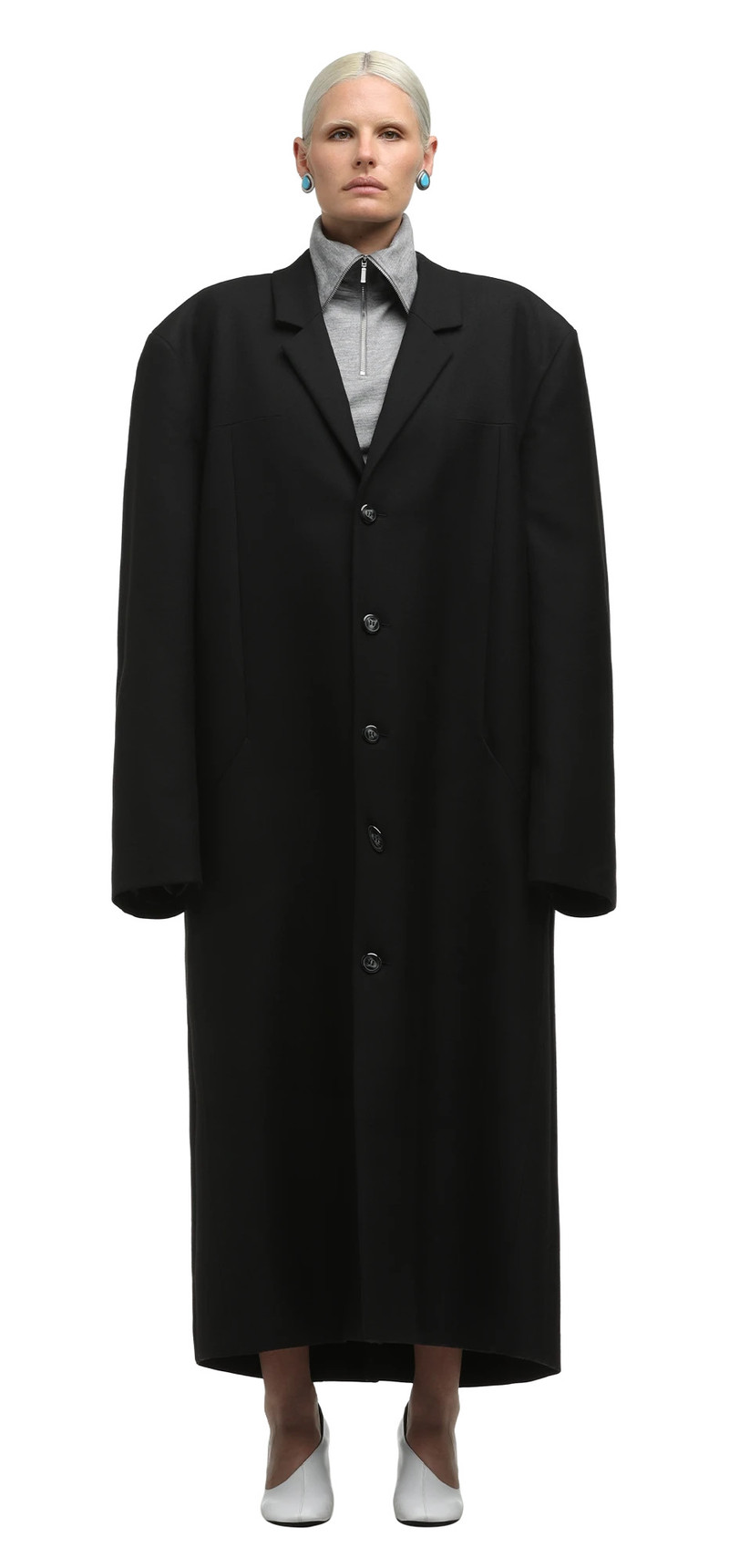 STRUCTURED COAT BLACK WOOL 3