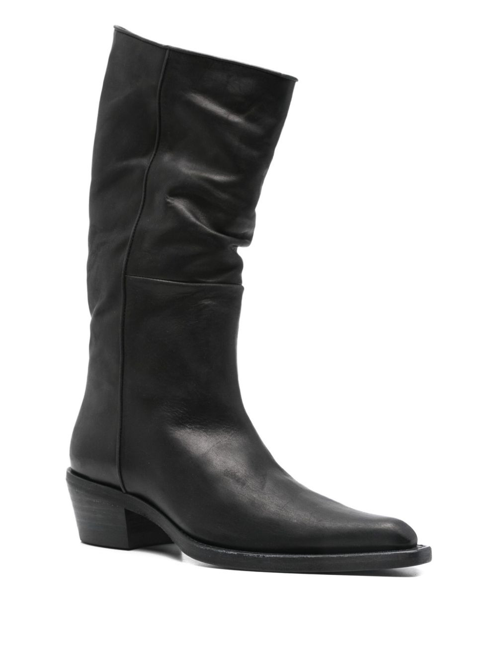 45mm leather pointed-toe boots - 2