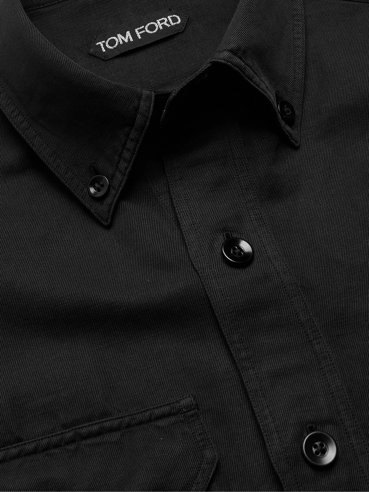 Slim-Fit Button-Down Collar Garment-Dyed Linen and Cotton-Blend Shirt - 5