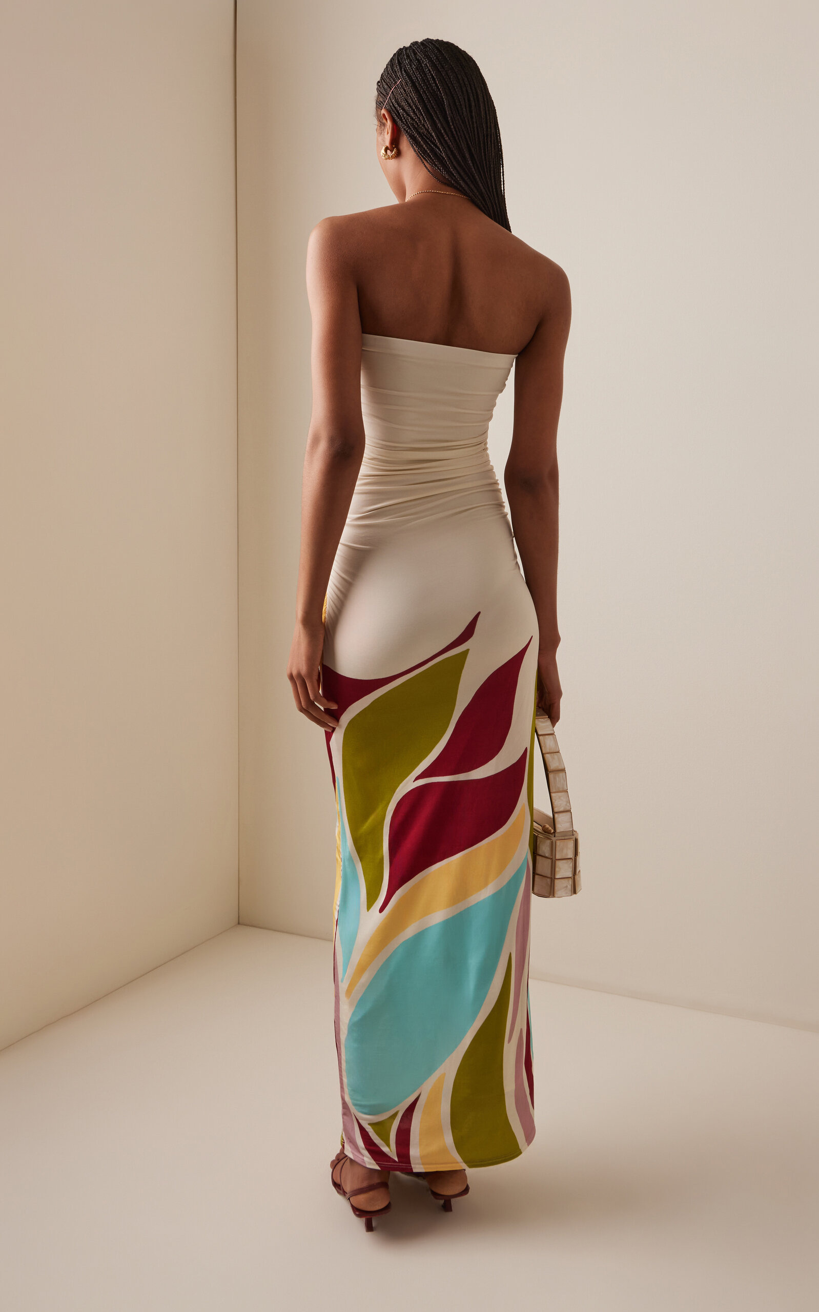 Exclusive Riviera Daphne Strapless Printed Jersey Maxi Dress multi - 4