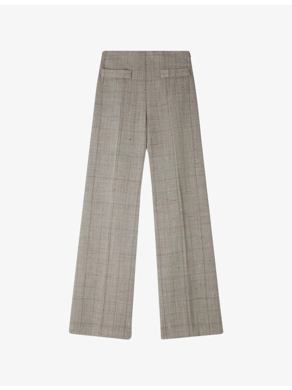 Wide-Leg Check-Print Wool-Blend Trousers - 1