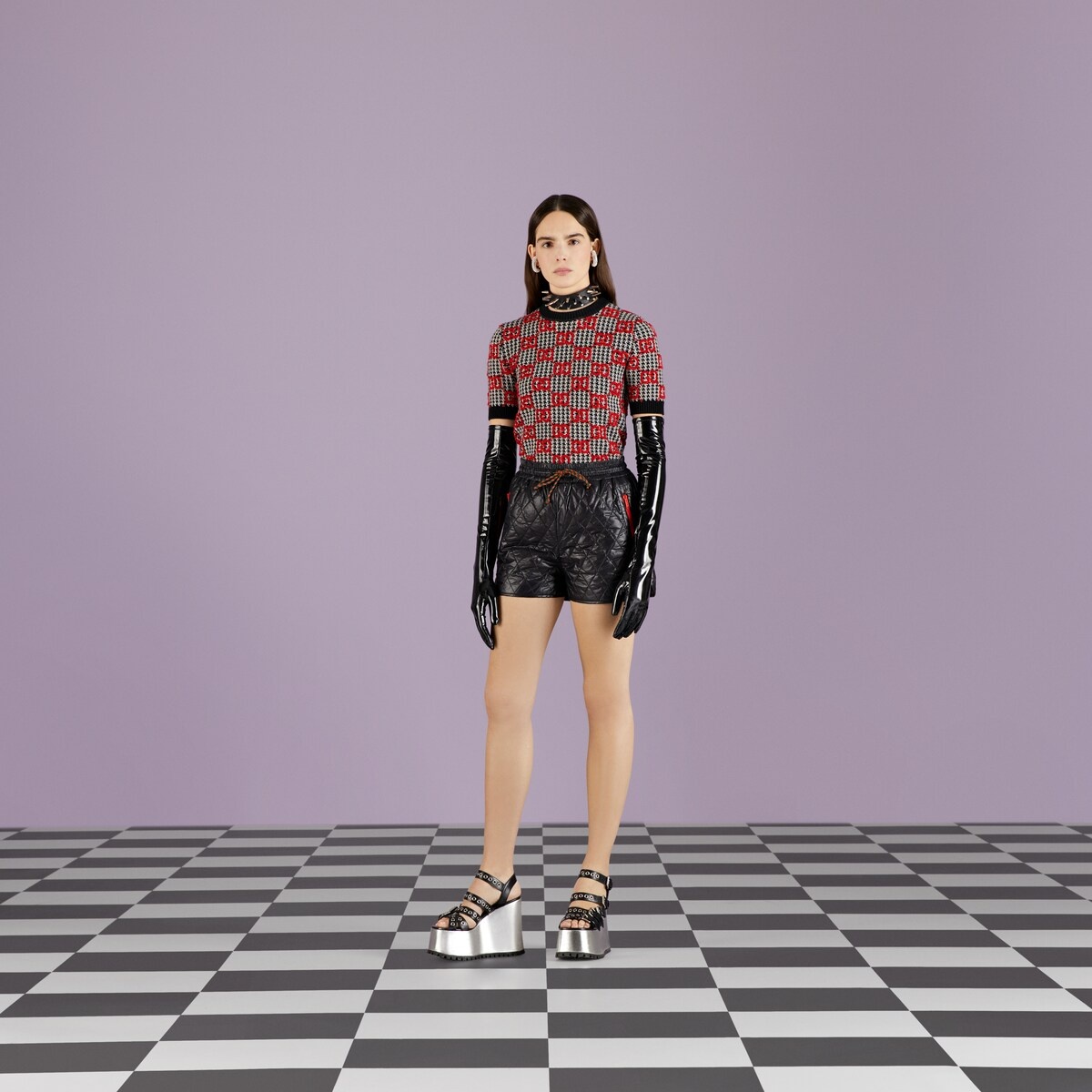 GG wool houndstooth top - 2