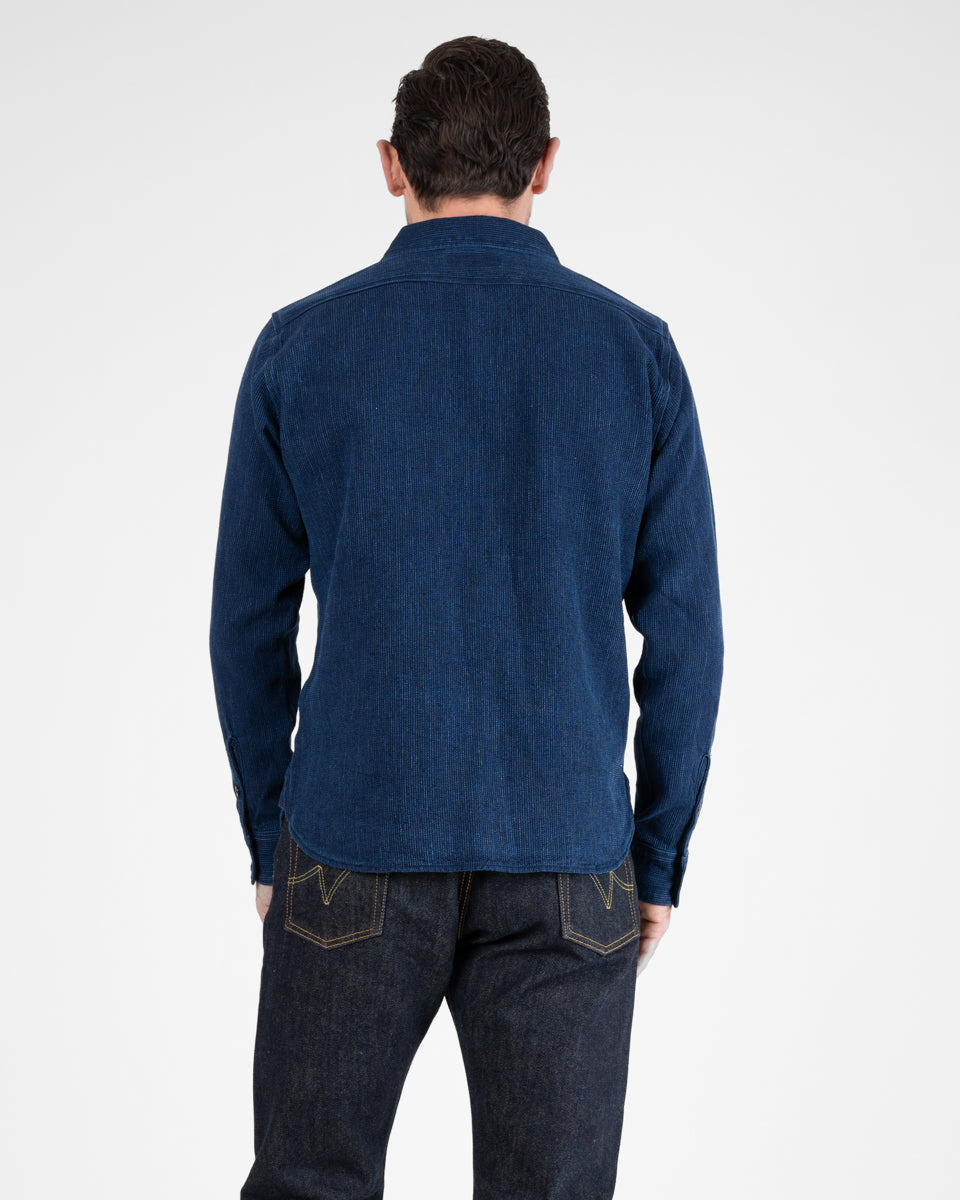IHSH-96-IND Waffle Work Shirt - Indigo - 3