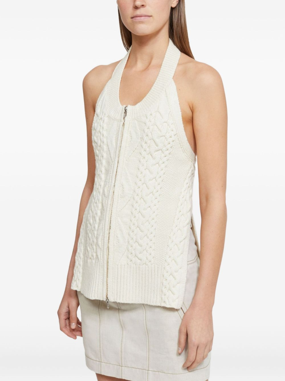 cable-knit halterneck top - 4