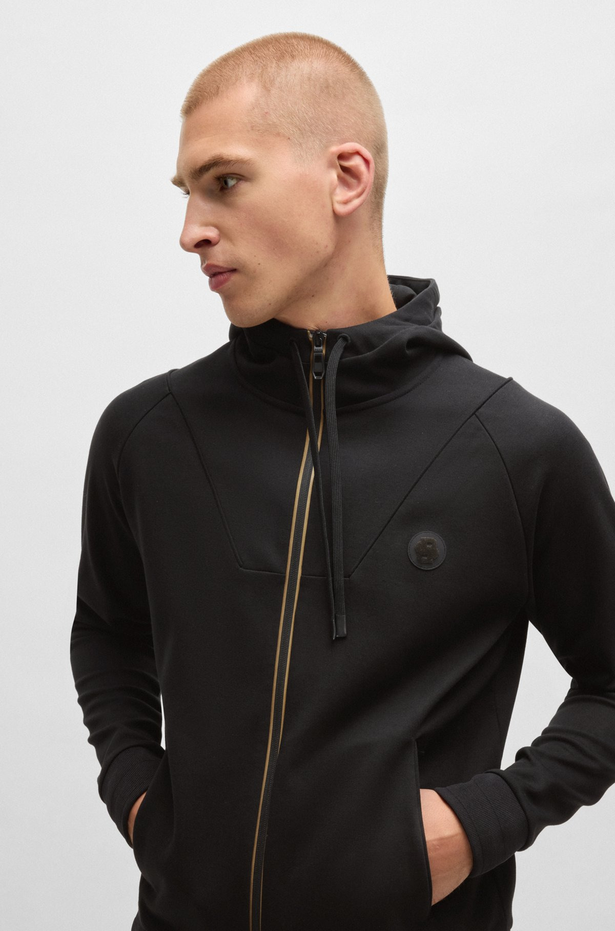 ZIP-UP HOODIE WITH DOUBLE B MONOGRAM - 3