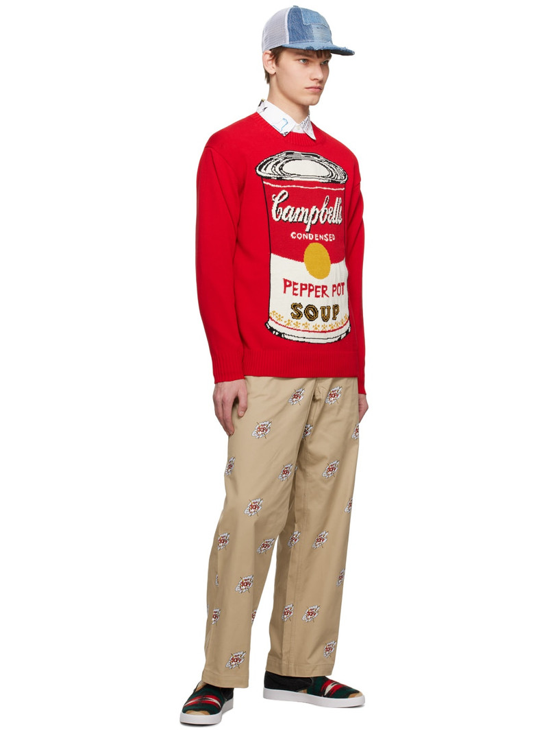 Junya Watanabe MAN Beige Printed Trousers outlook