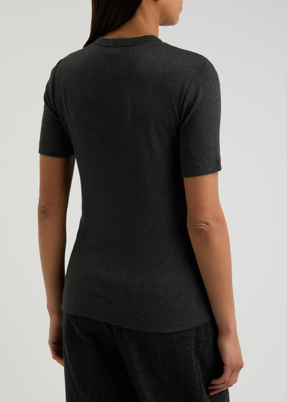 Toteme Ribbed Stretch-cotton T-shirt - 3