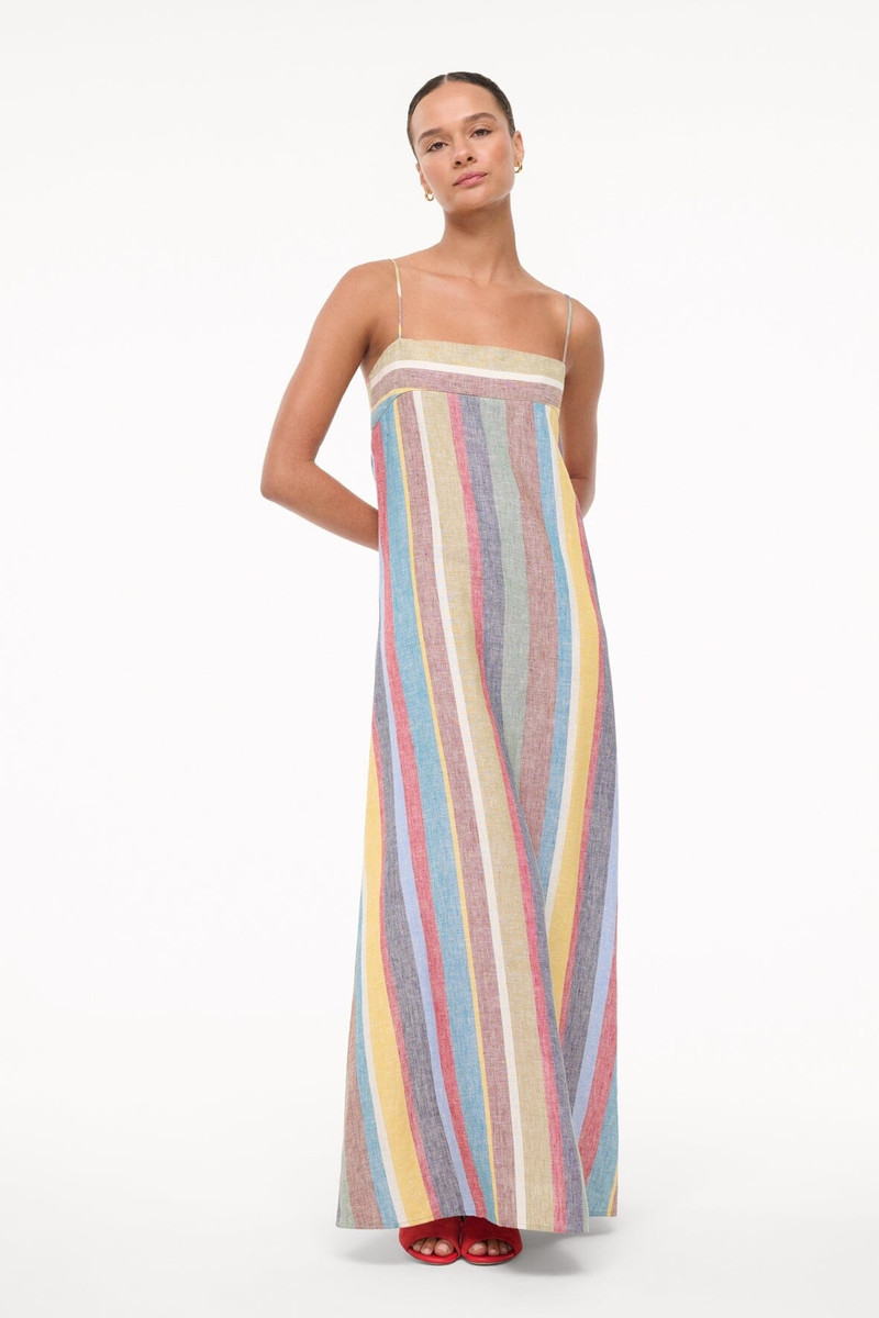 STAUD LAURA LINEN DRESS MARKET STRIPE - 1