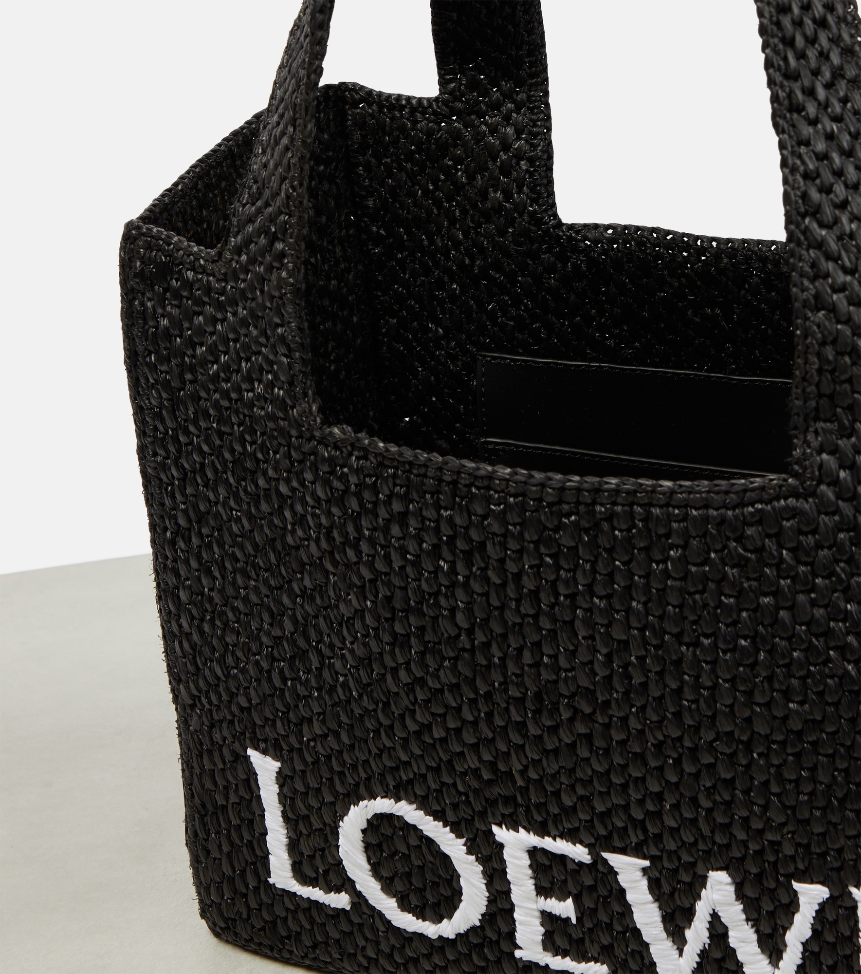 Paula's Ibiza Medium logo raffia tote bag - 3