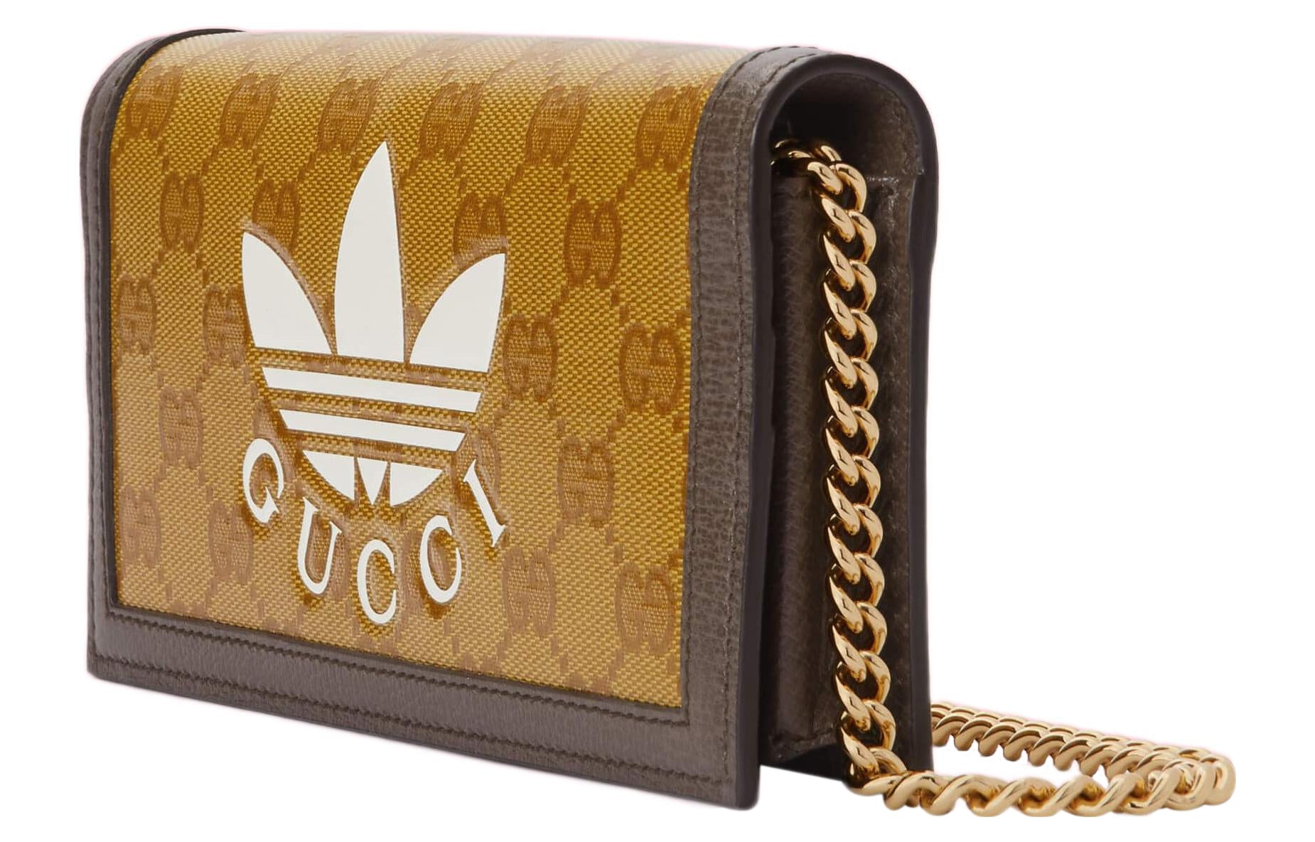 Gucci x adidas Chain Logo Shoulder Bag Unisex Yellow Brown 22 621892-UVSCG-7267 - 2
