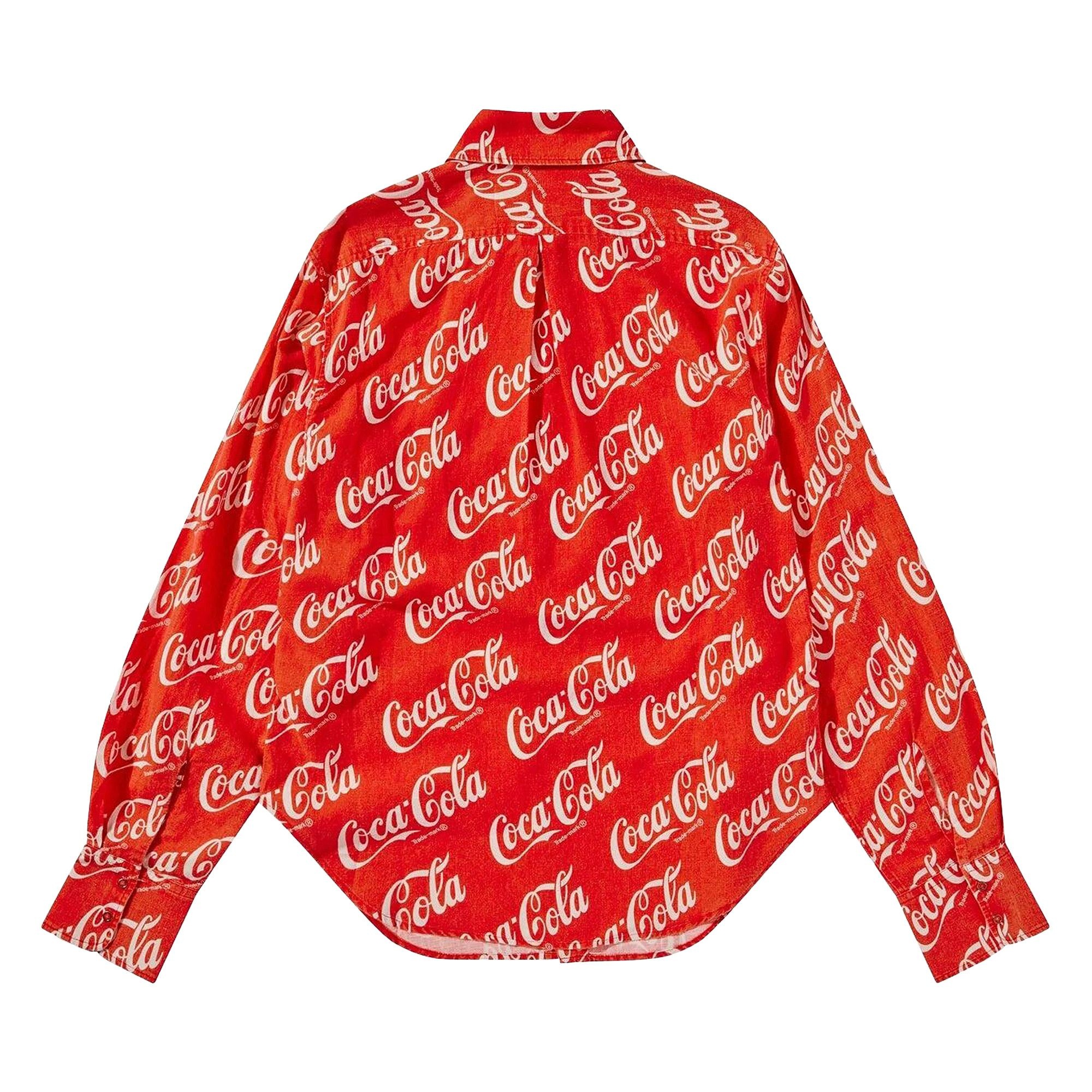 ERL Woven Printed Button Up Shirt 'Red Coca Cola' - 2