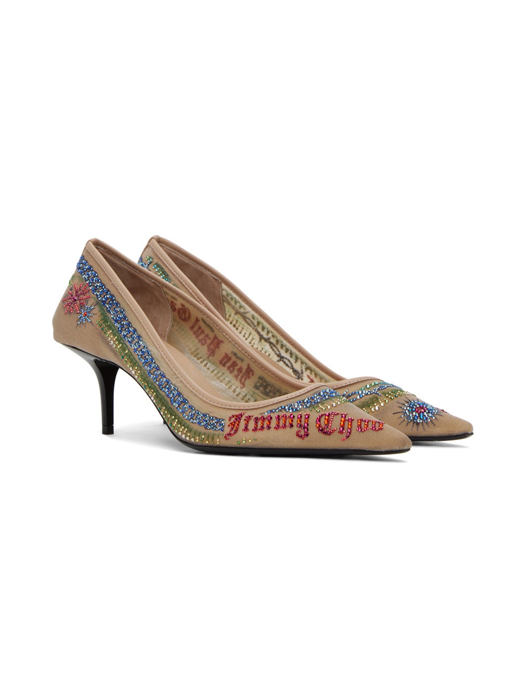 Jimmy Choo / Jean Paul Gaultier Beige Swarovski 60 Pumps - 4