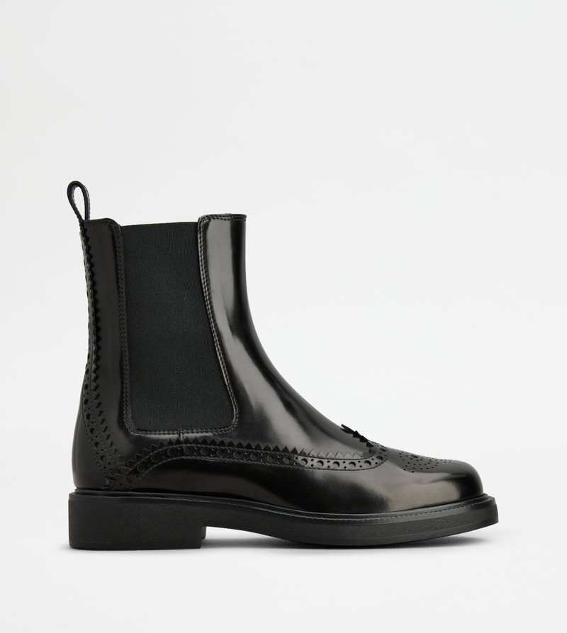 ANKLE BOOTS IN LEATHER - BLACK - 1