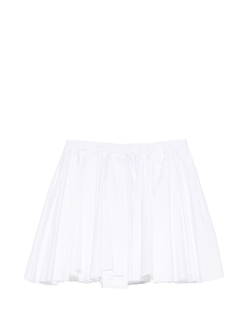 pleated raw-edge mini skirt 1