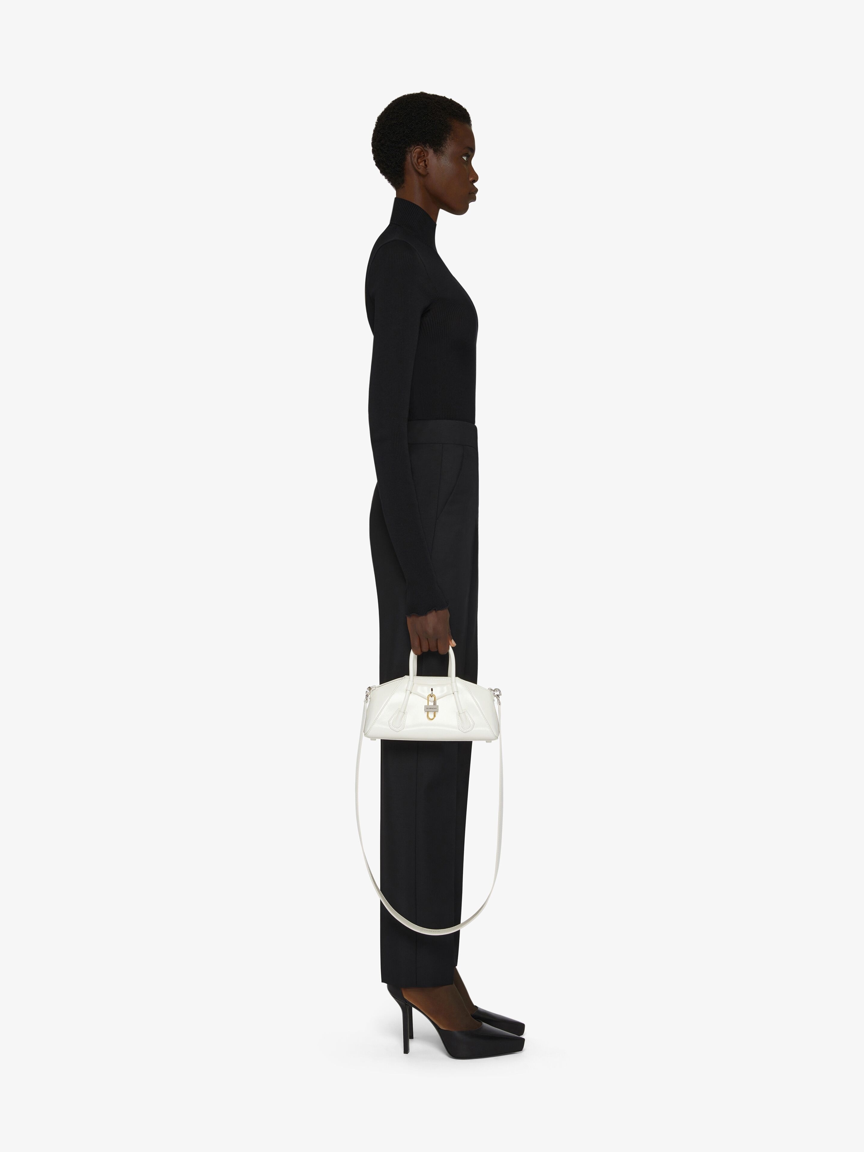 MINI ANTIGONA STRETCH BAG IN BOX LEATHER - 3