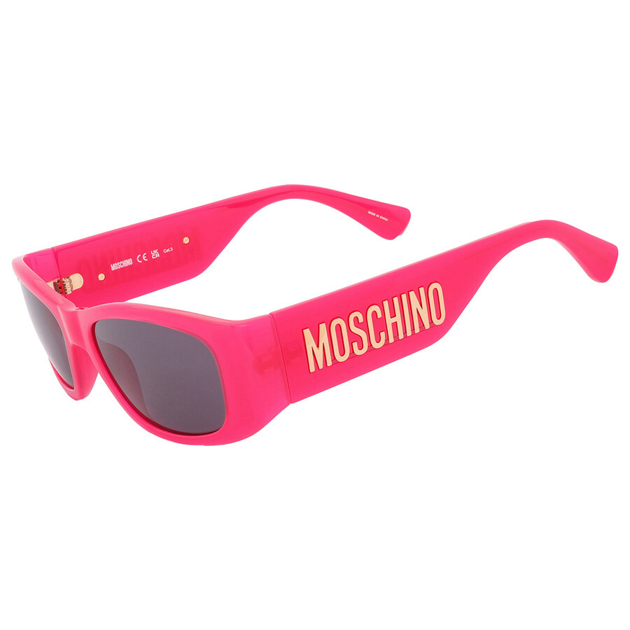 Moschino Grey Rectangular Ladies Sunglasses MOS145/S 0MU1/IR 55 - 4