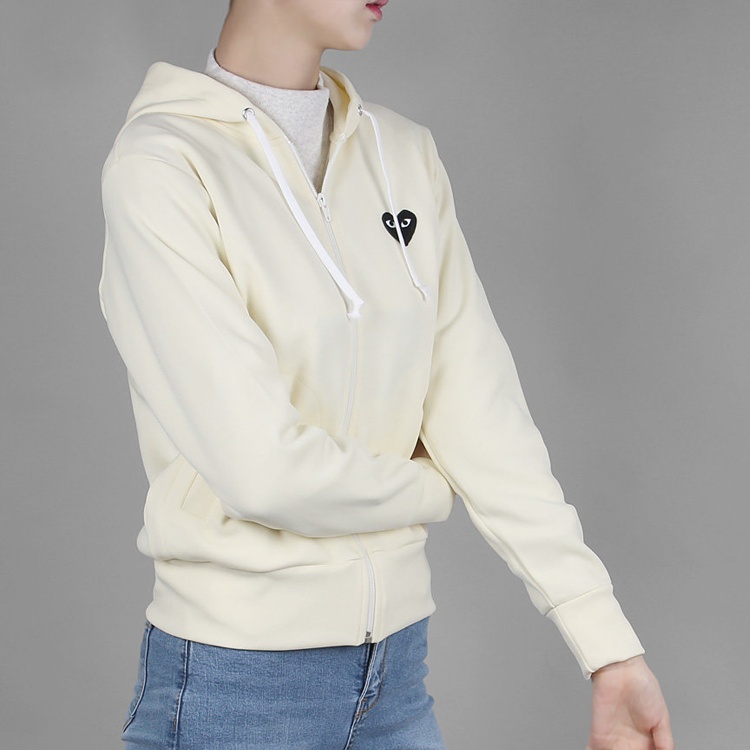 (WMNS) COMME des GARCONS PLAY Zip Hoodie Big Black Heart 'Beige' AZ-T253-051-3 - 7
