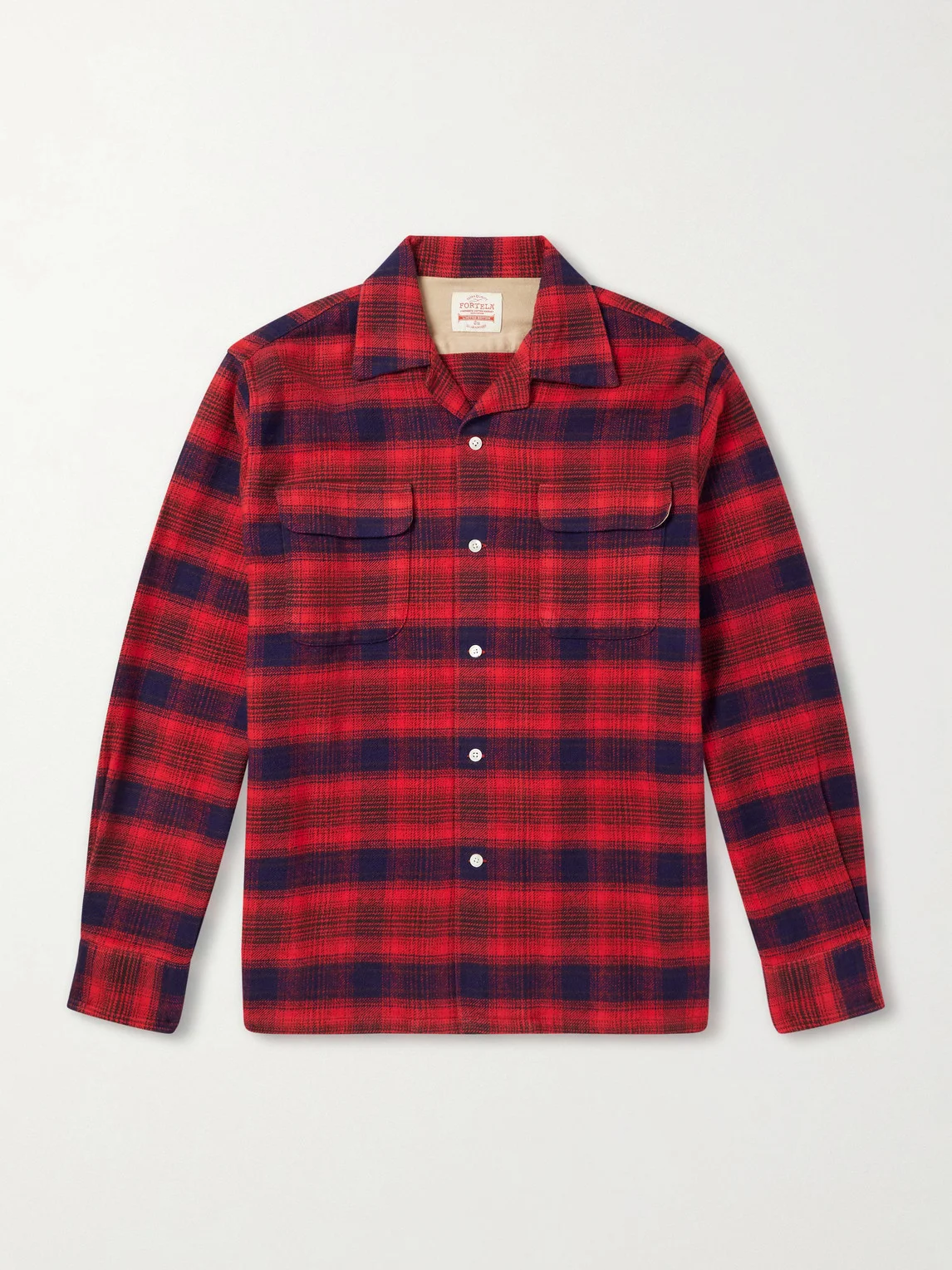 Baker Camp-Collar Checked Cotton Shirt - 1
