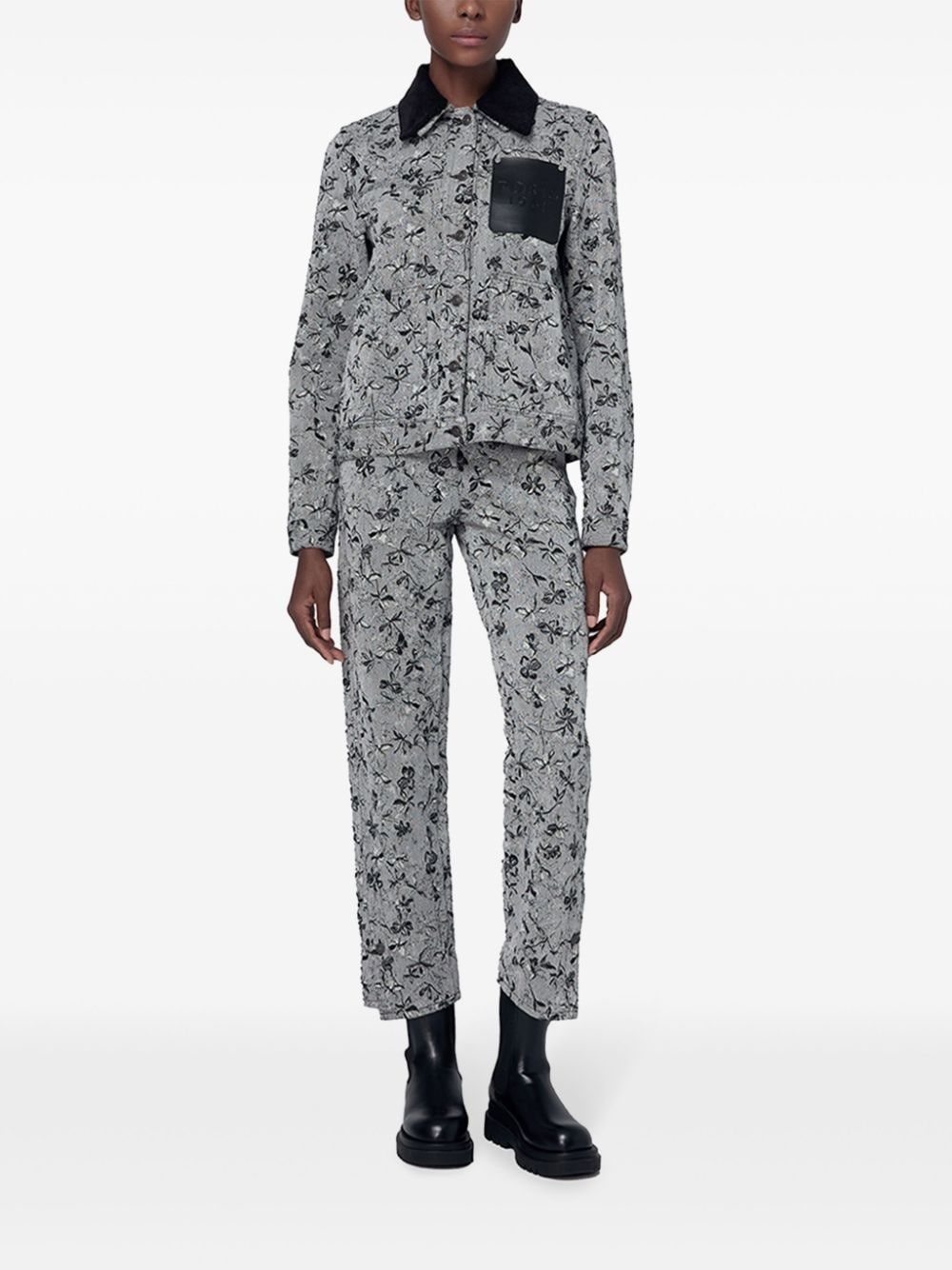 floral-print straight-leg jeans - 2