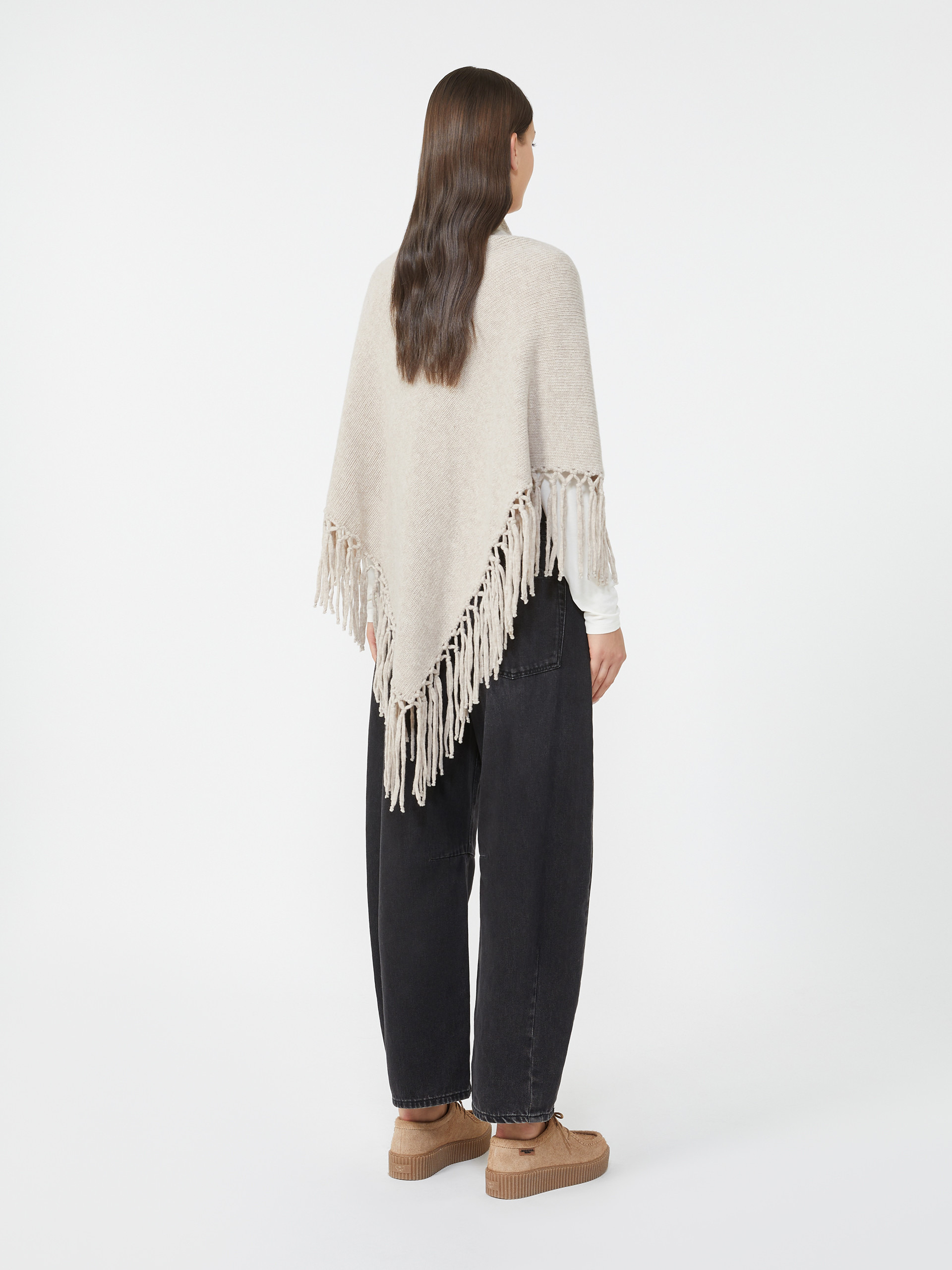 TORNADO Wool shawl with fringes - 3
