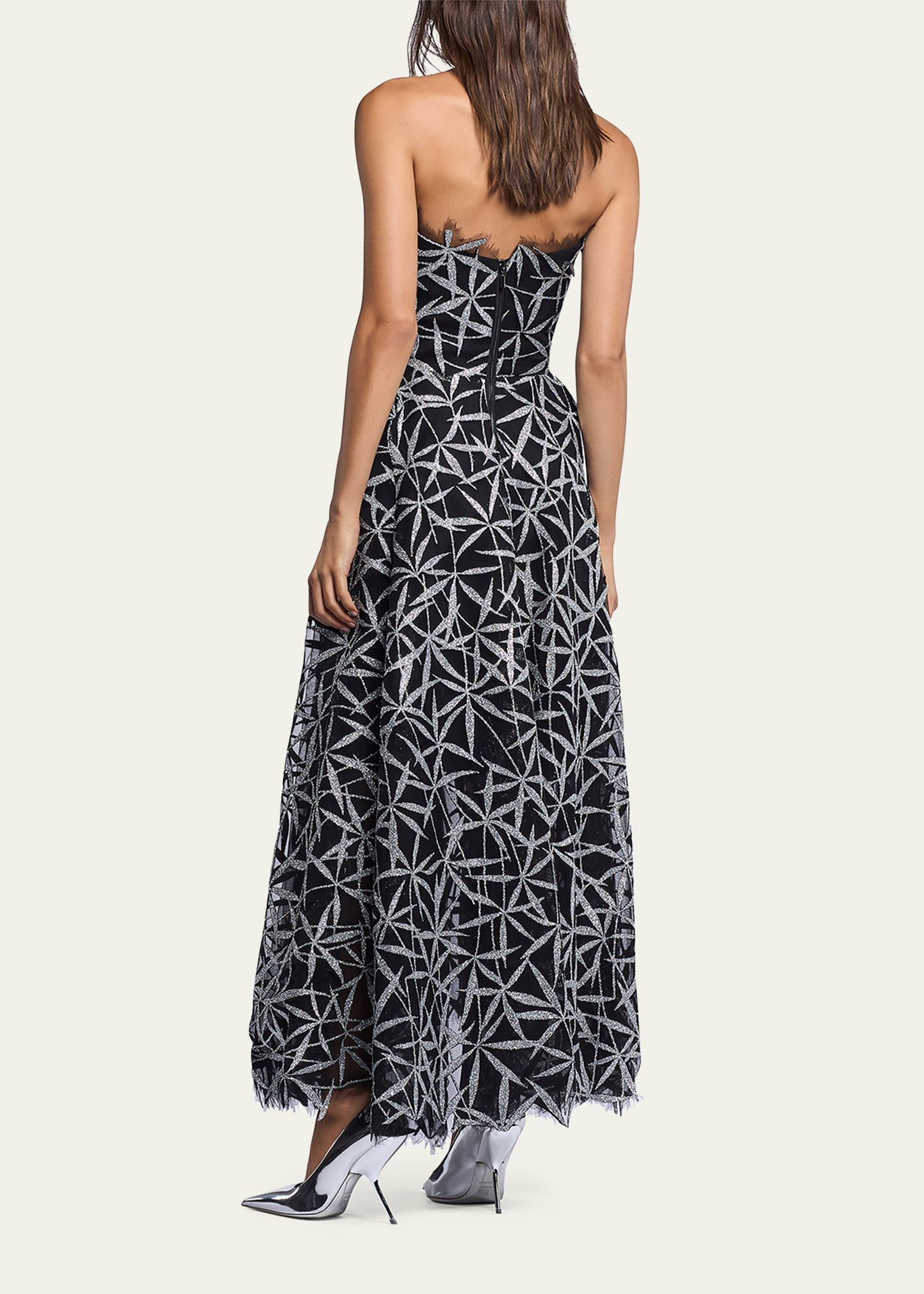 Axis Embellished Strapless Fit-&-Flare Gown - 3
