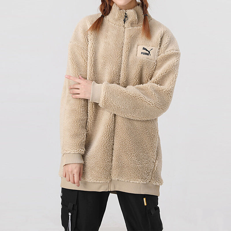 (WMNS) PUMA Interstellar Teddy Jacket 'Beige' 530293-12 - 4