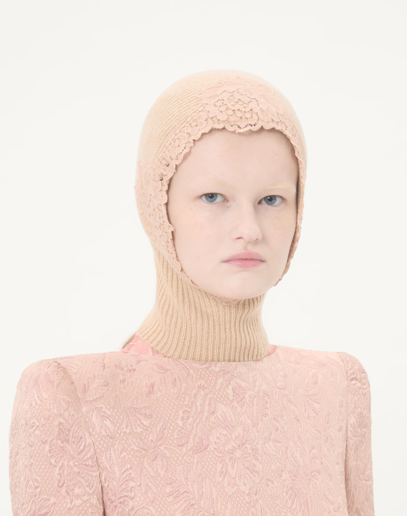 Valentino VLOGO SIGNATURE CASHMERE AND LACE HOOD outlook