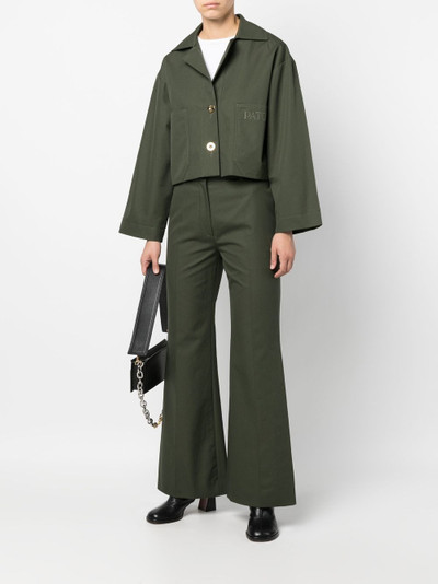 PATOU logo-embroidered flared trousers outlook