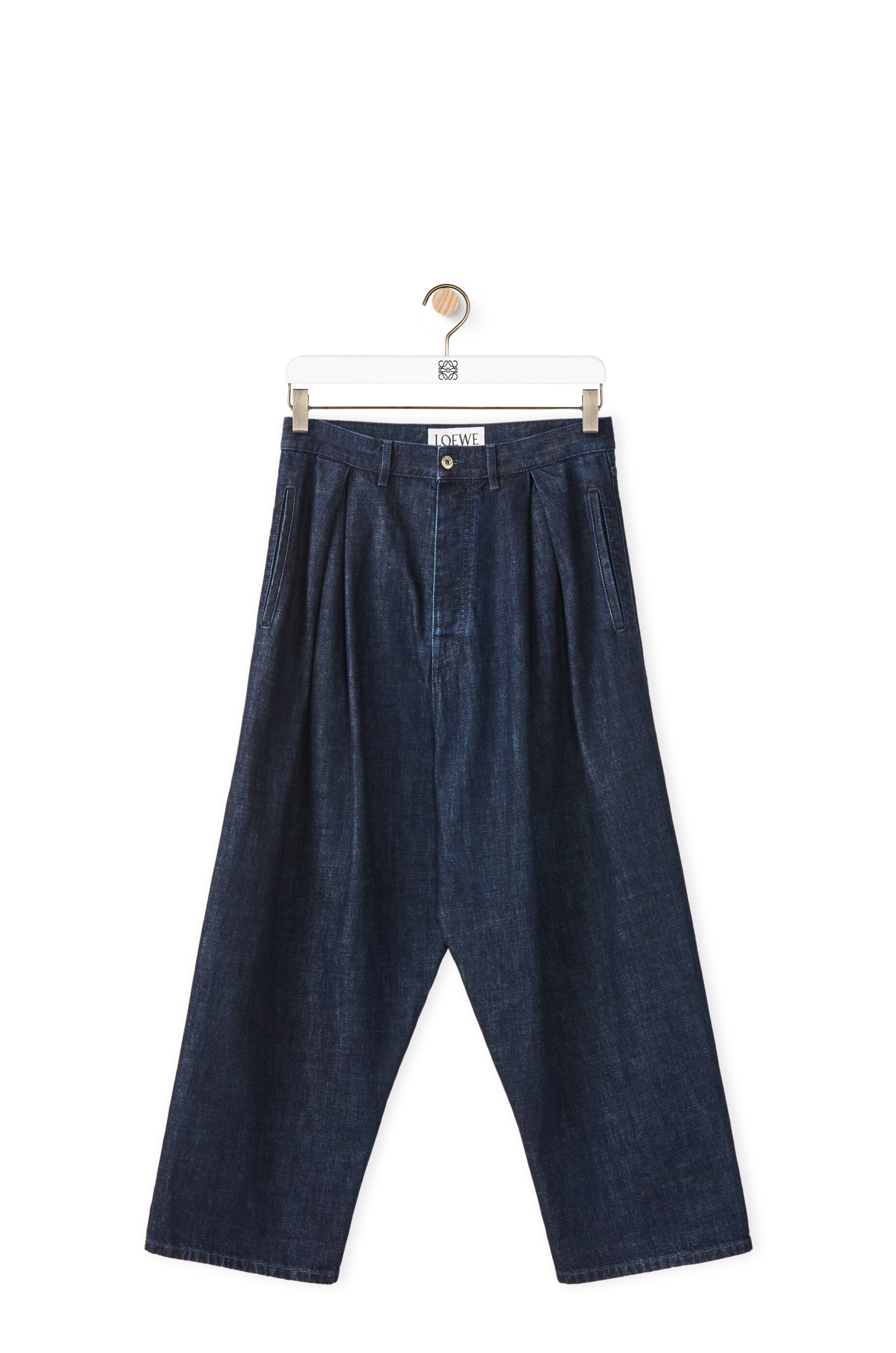 Low crotch denim trousers in cotton - 1