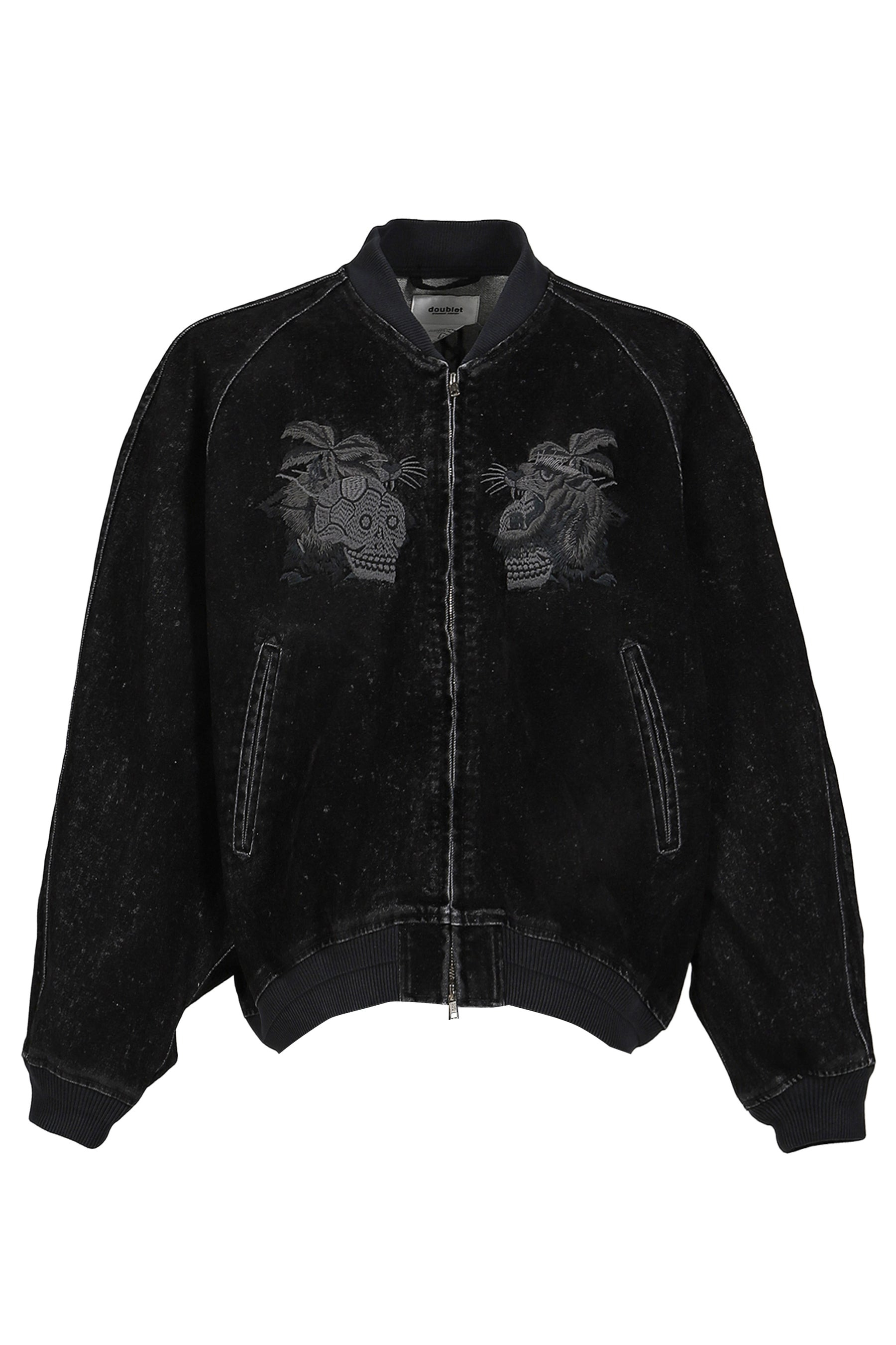 FLOCKED DEINM SOUVENIR JACKET / BLK - 5
