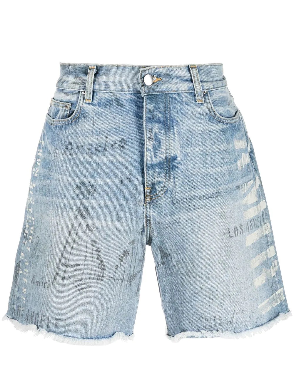 cut-off denim shorts - 1