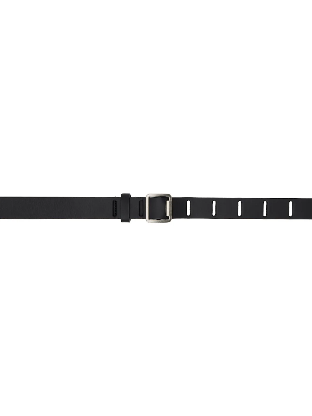 Black Narrow Leather Belt - 1