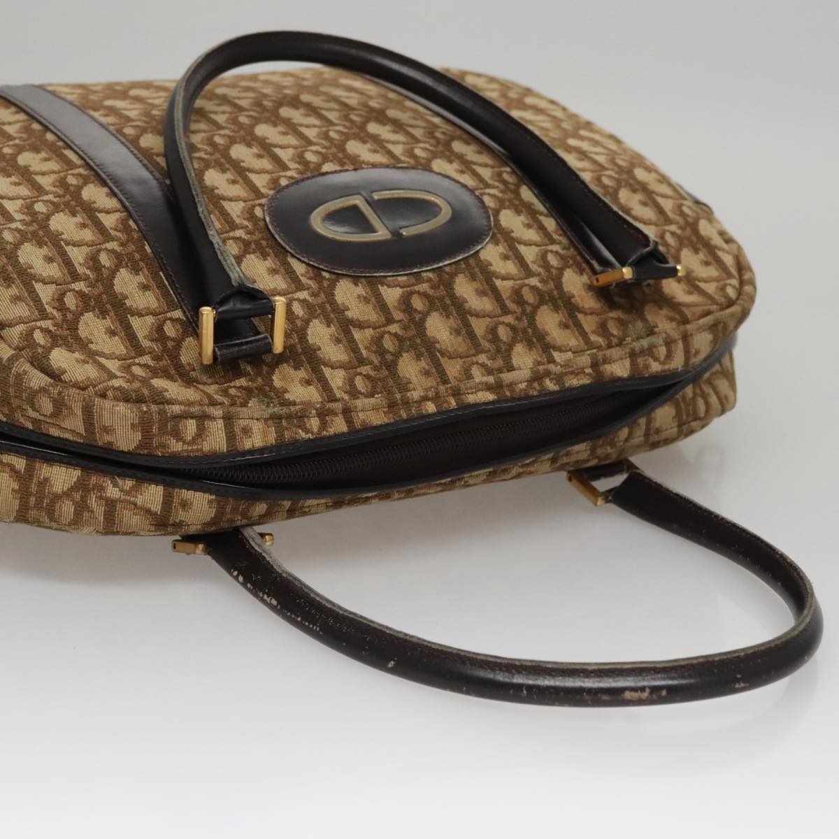 DIOR Trotter Canvas Hand Bag Brown - 6