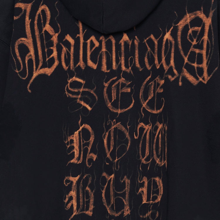 Balenciaga Heavy Metal Zip-Up Hoodie Small Fit 'Black Faded' 744454TOVD81055 - 6