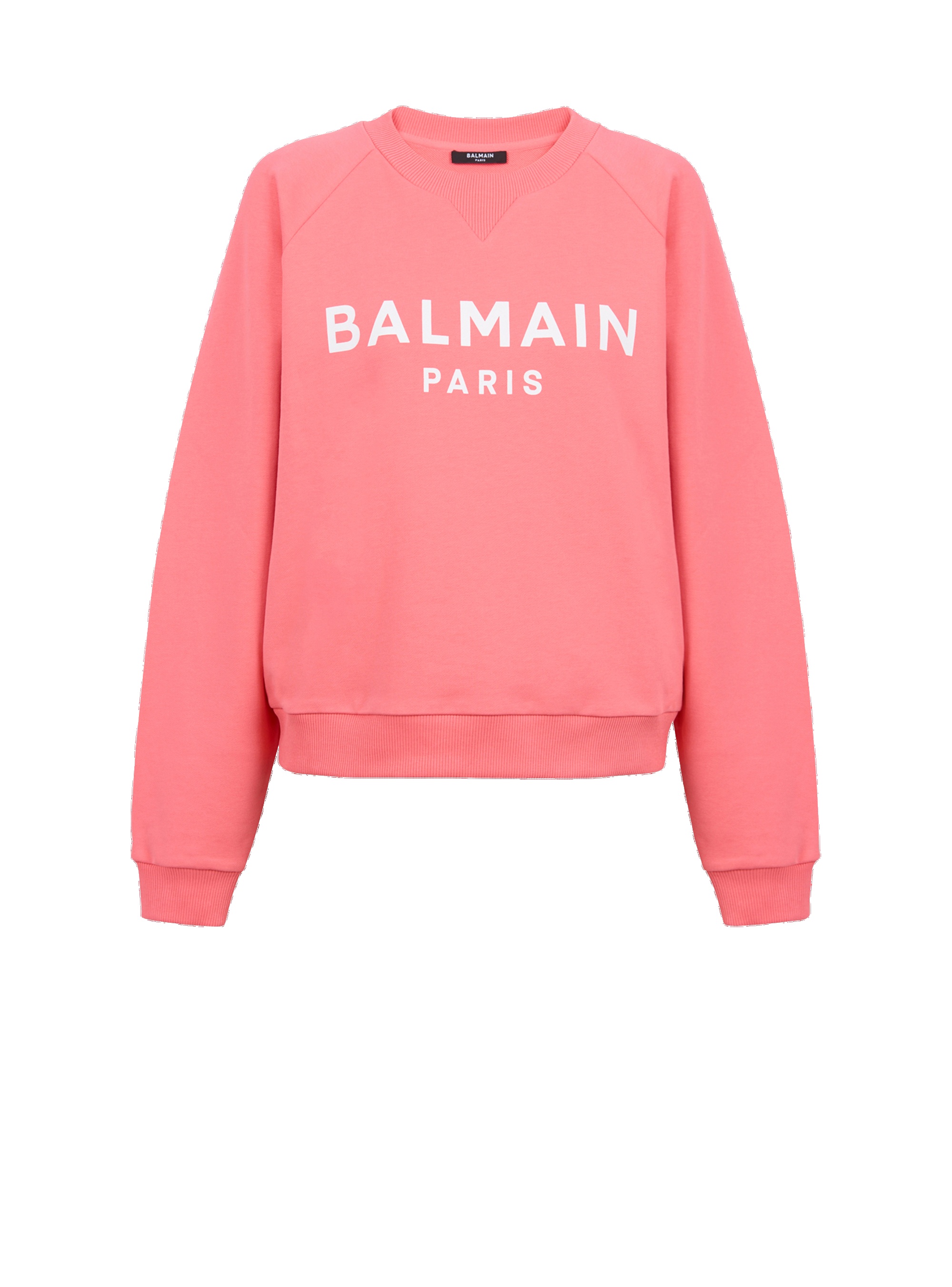 Eco-designed cotton sweatshirt with Balmain logo print - 1