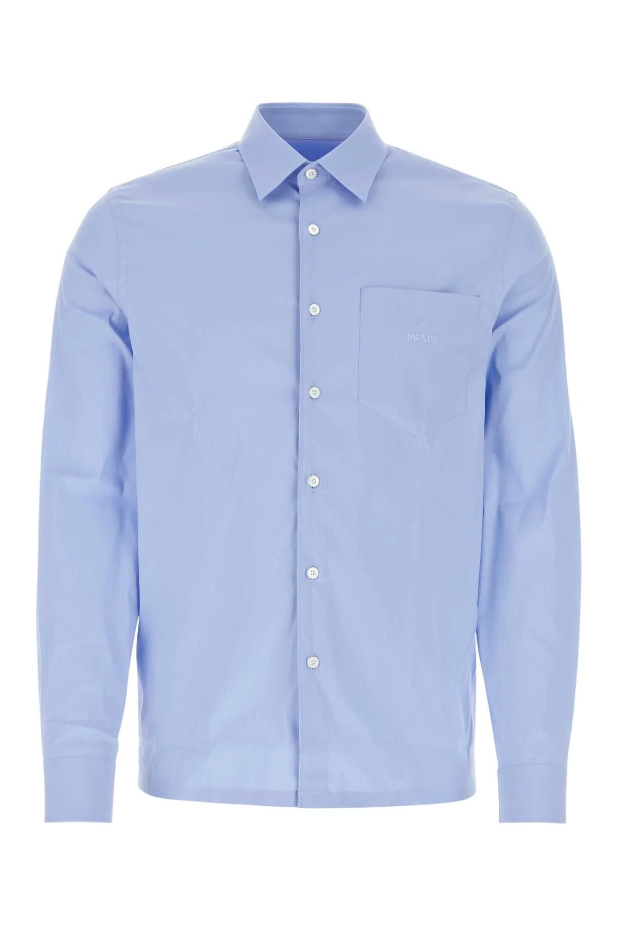 Prada Men Powder Blue Poplin Shirt - 1