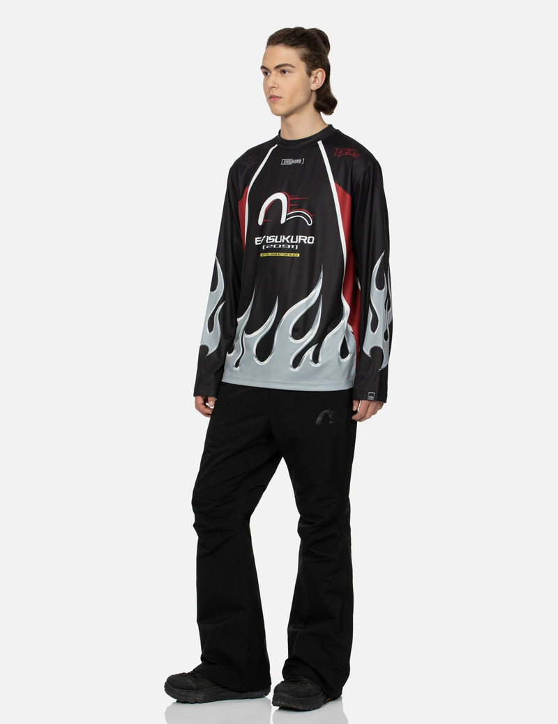 Chrome Fire and Multi-Logo Regular Fit Long-Sleeve Racing T-Shirt 3