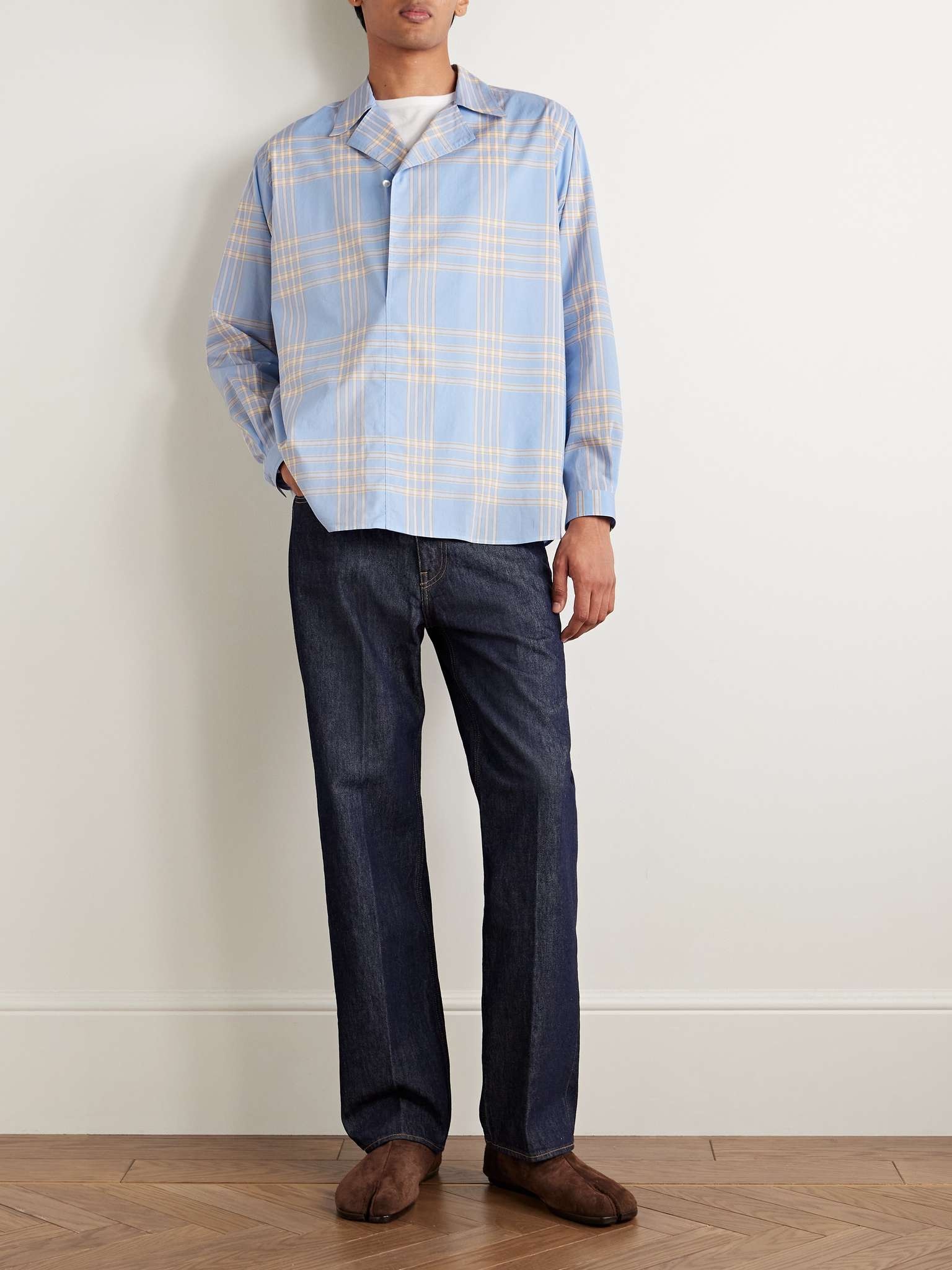 Camp-Collar Checked Cotton Shirt - 2