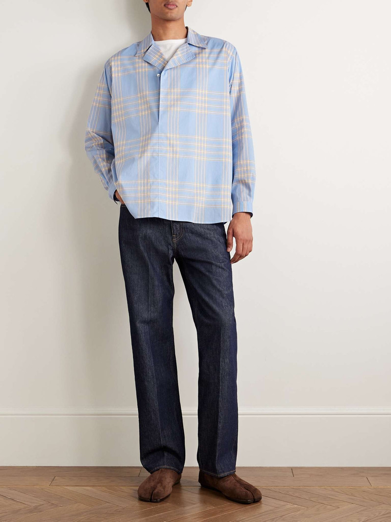 AURALEE Camp-Collar Checked Cotton Shirt outlook