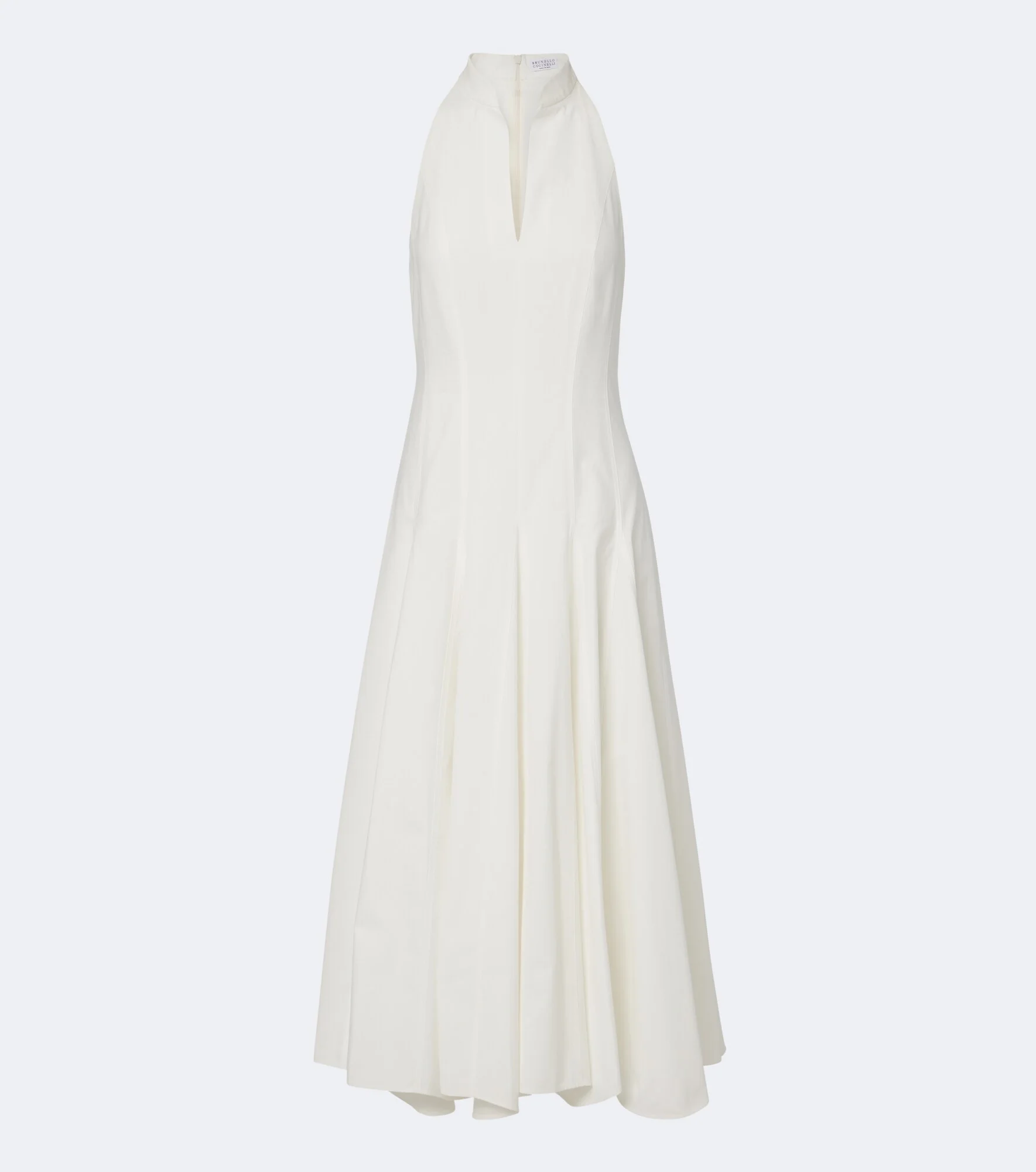 Pleated cotton poplin midi dress - 1