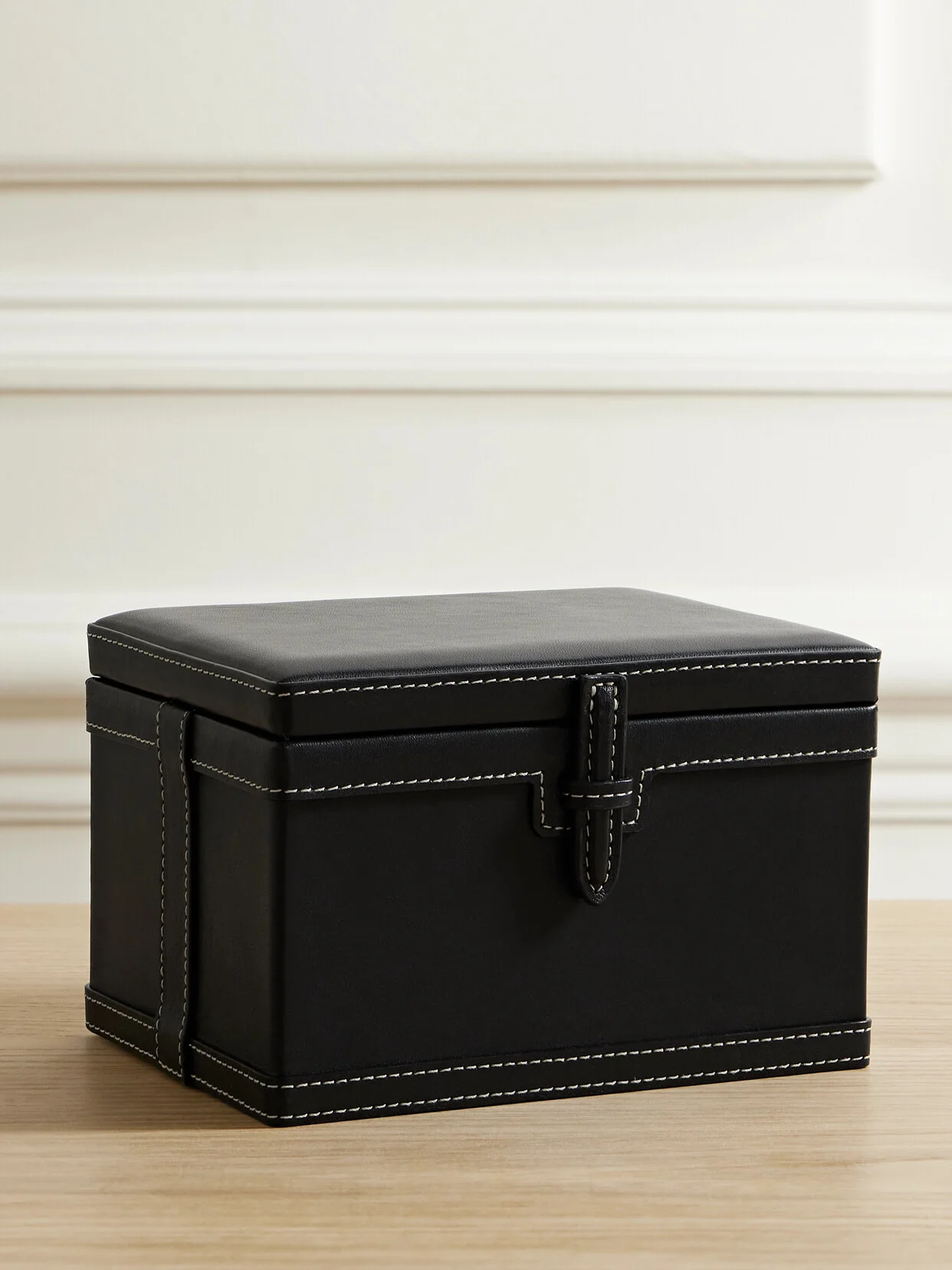 Small Leather Trunk Box - 1