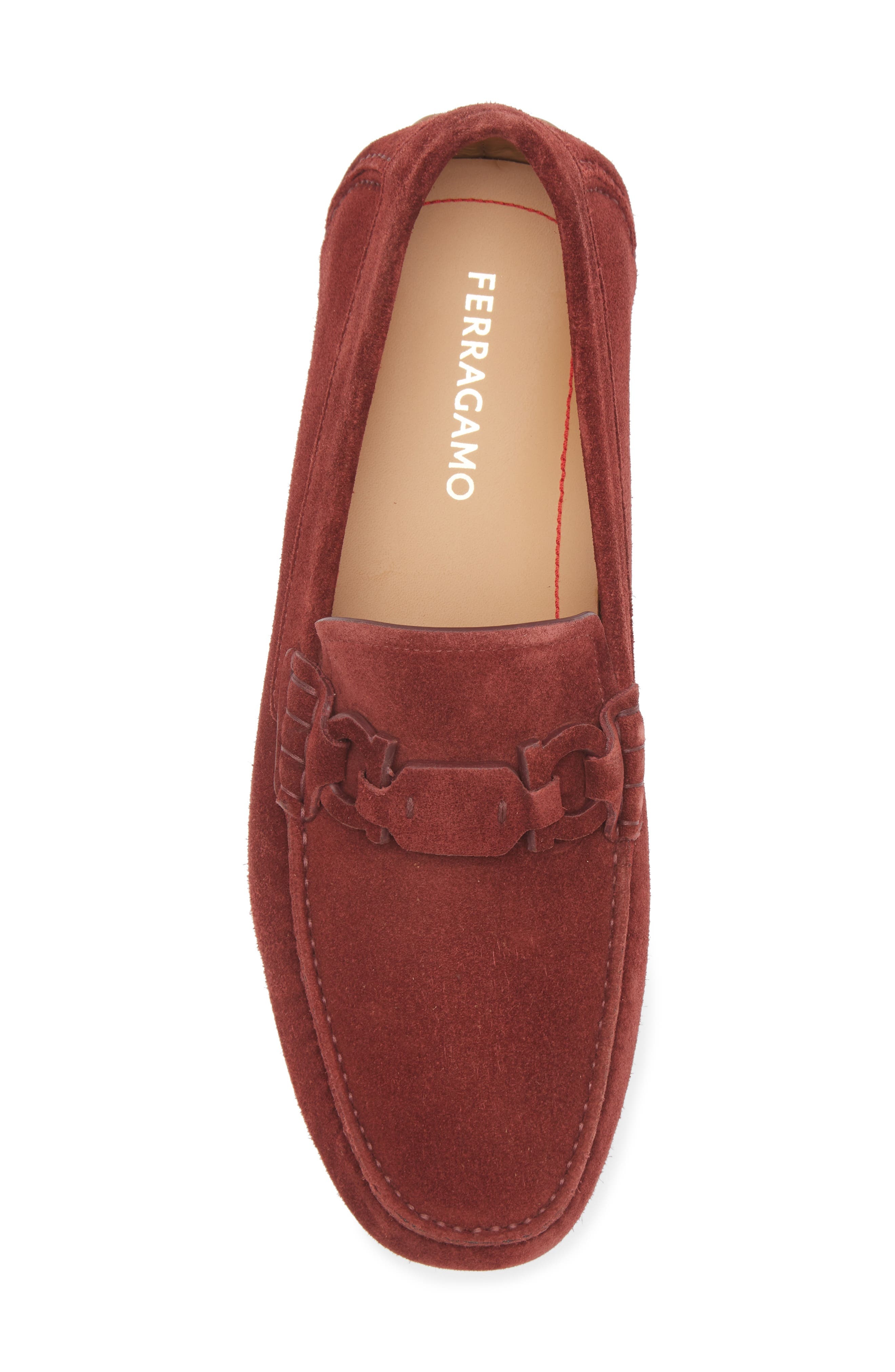FERRAGAMO Byte Suede Driving Loafer in College Red at Nordstrom - 5