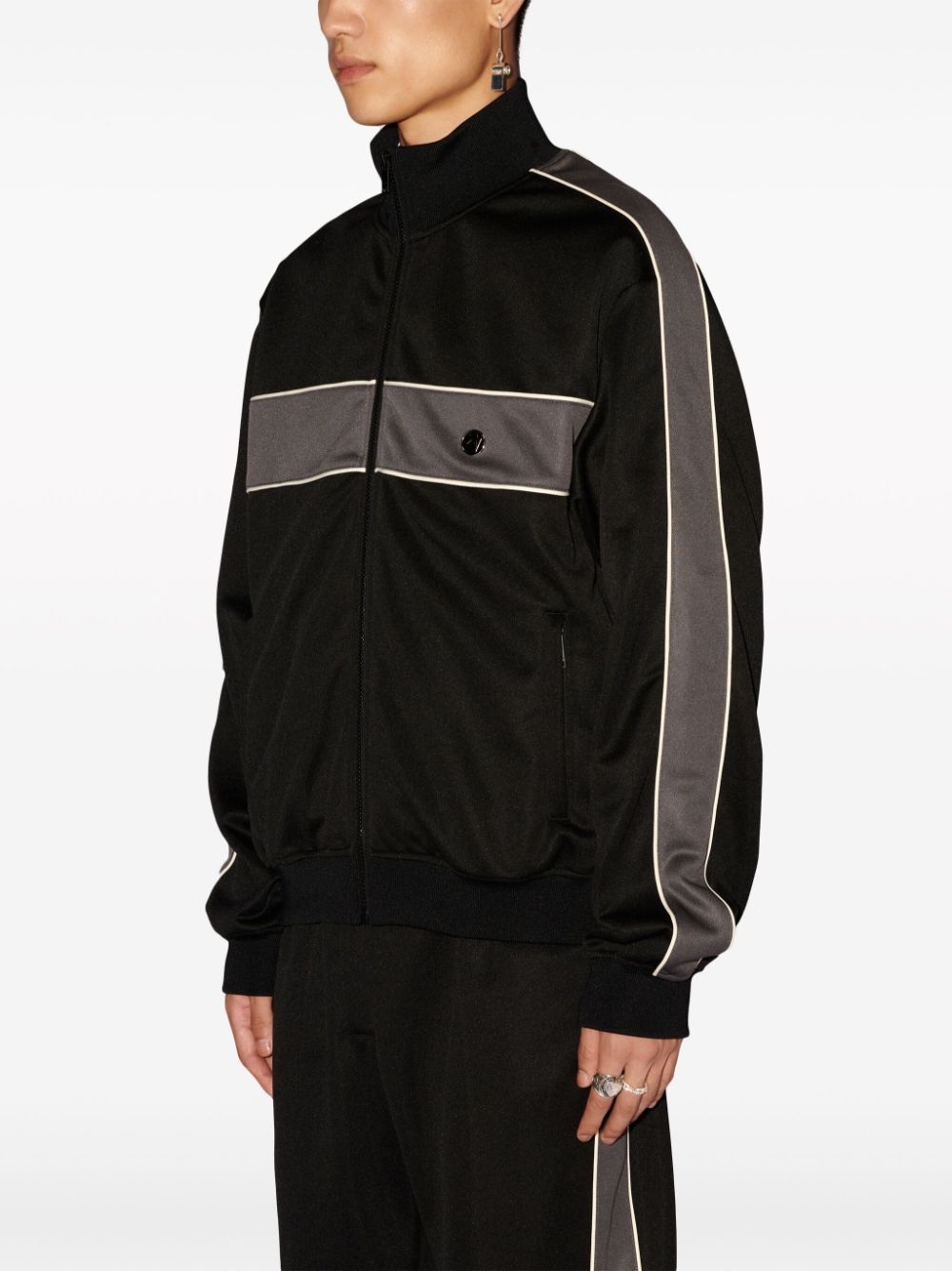 high-neck striped track jacket - 4
