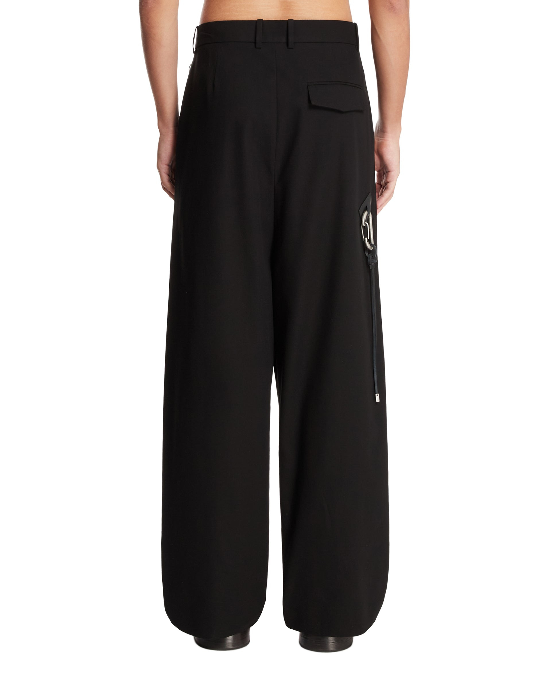 Green Wool Drawstring Trousers - 3