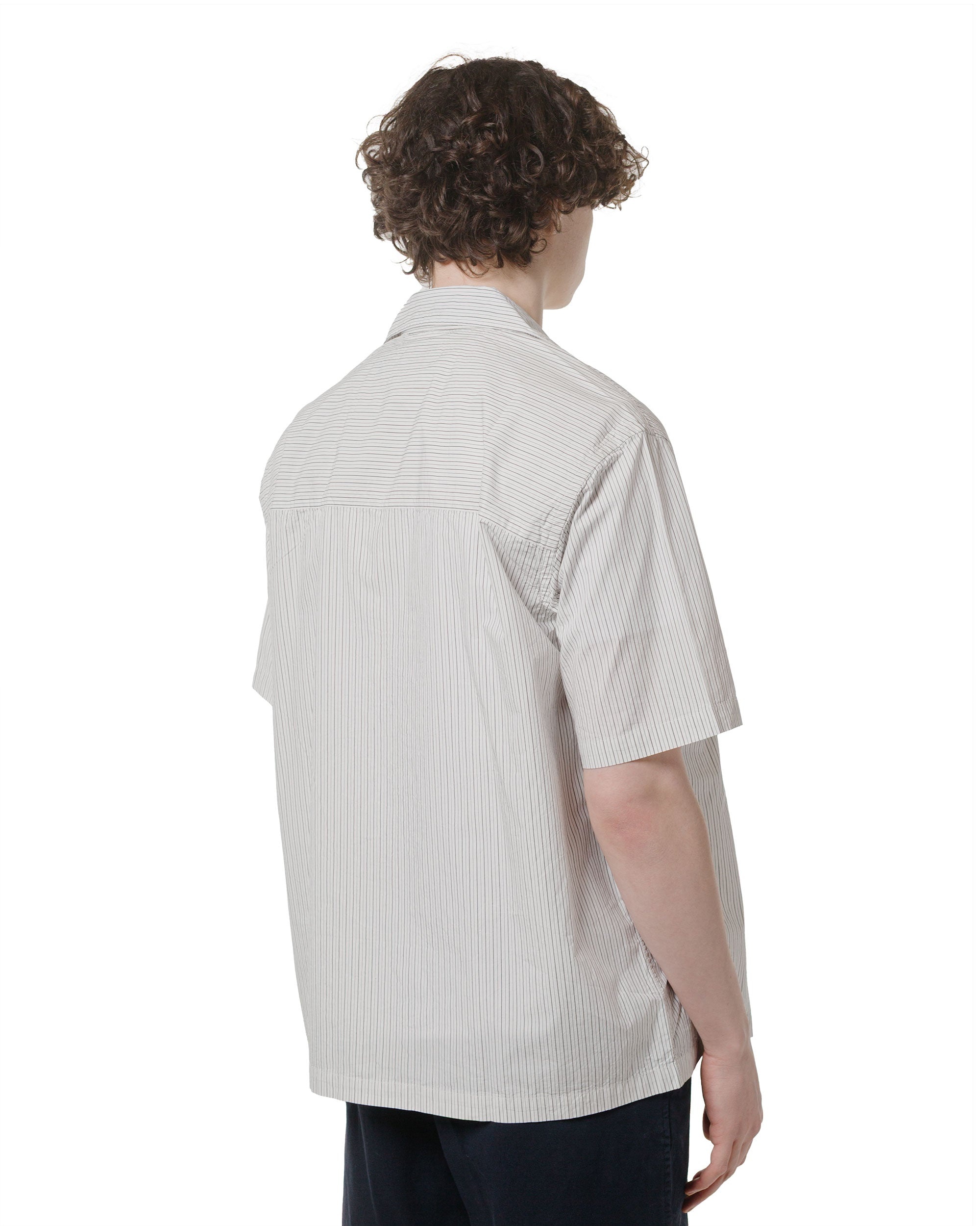 Mads Poplin Stripe SS Ecru - 3